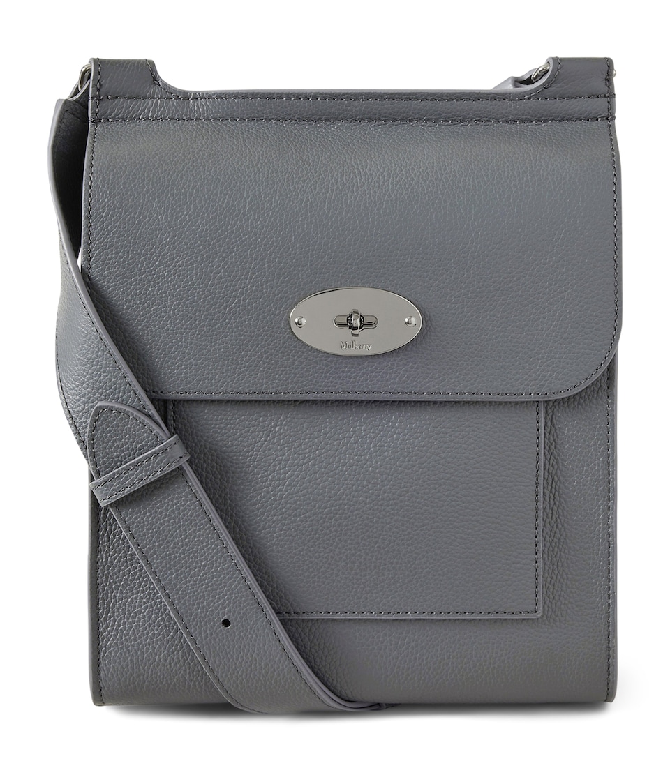Mulberry Leather Antony Messenger Bag Foggy Grey