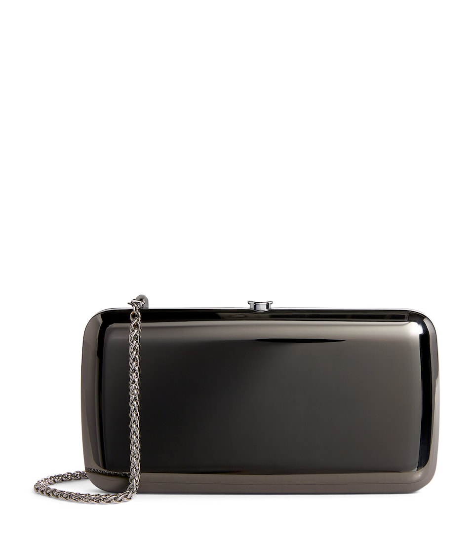 Jeffrey Levinson Finley Mirrored Clutch Bag Mrd Blck Chrme