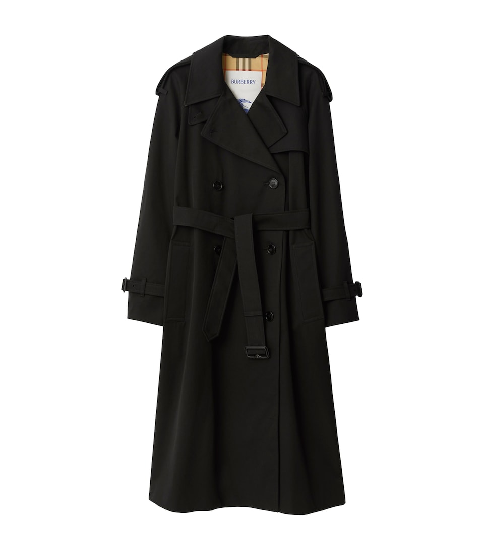 Burberry Womens Long Castleford Trench Coat Black