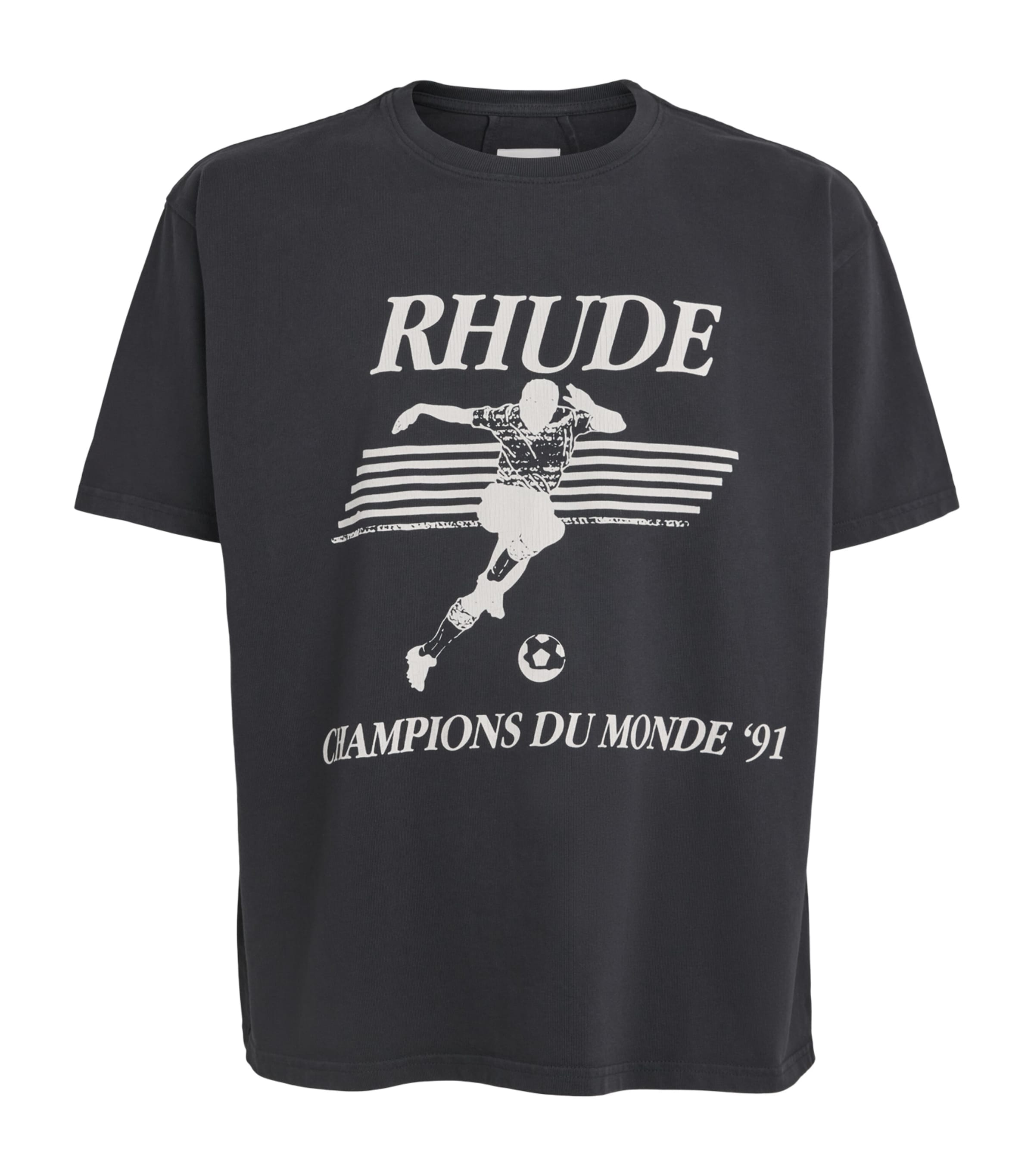 Rhude Mens Cotton Set Piece T-Shirt Vntg Blk/wht
