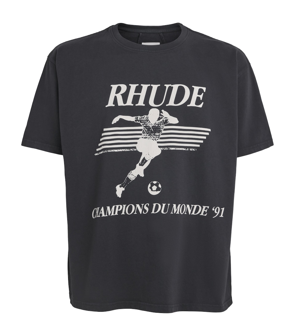 Rhude Mens Cotton Set Piece T-Shirt Vntg Blk/wht