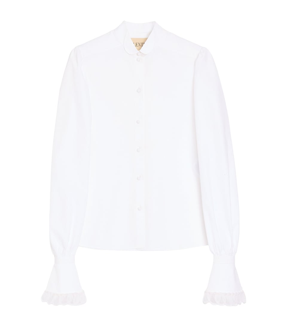 Cotton Scalloped-Cuff Shirt