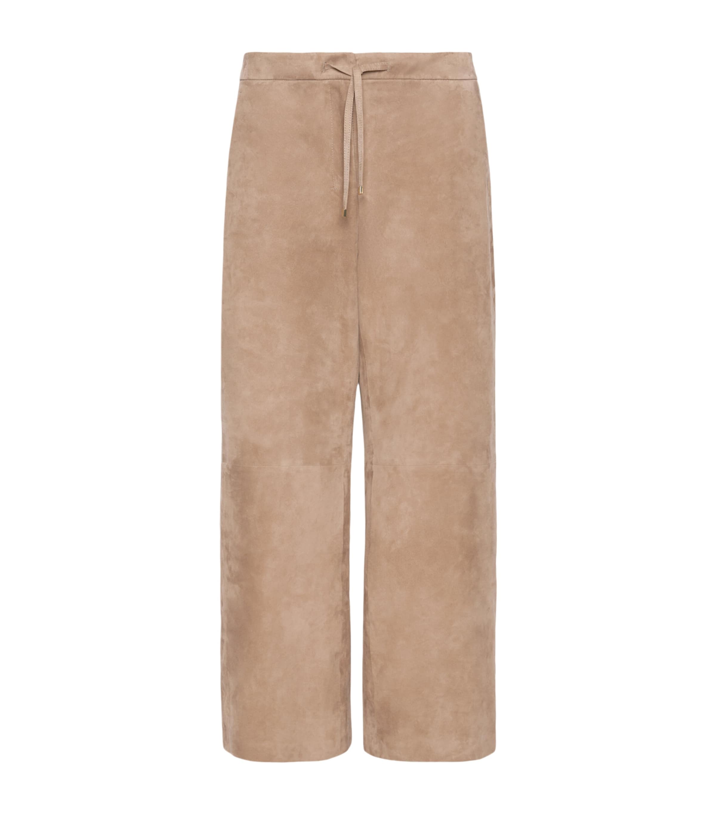 Max Mara Womens Suede Drawstring Trousers Colonial