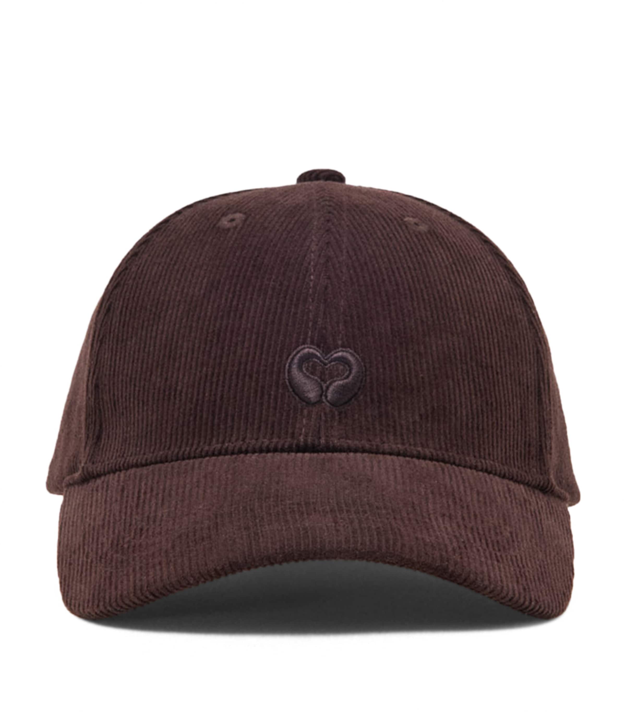 Maje Corduroy Logo Baseball Cap Dark Brown