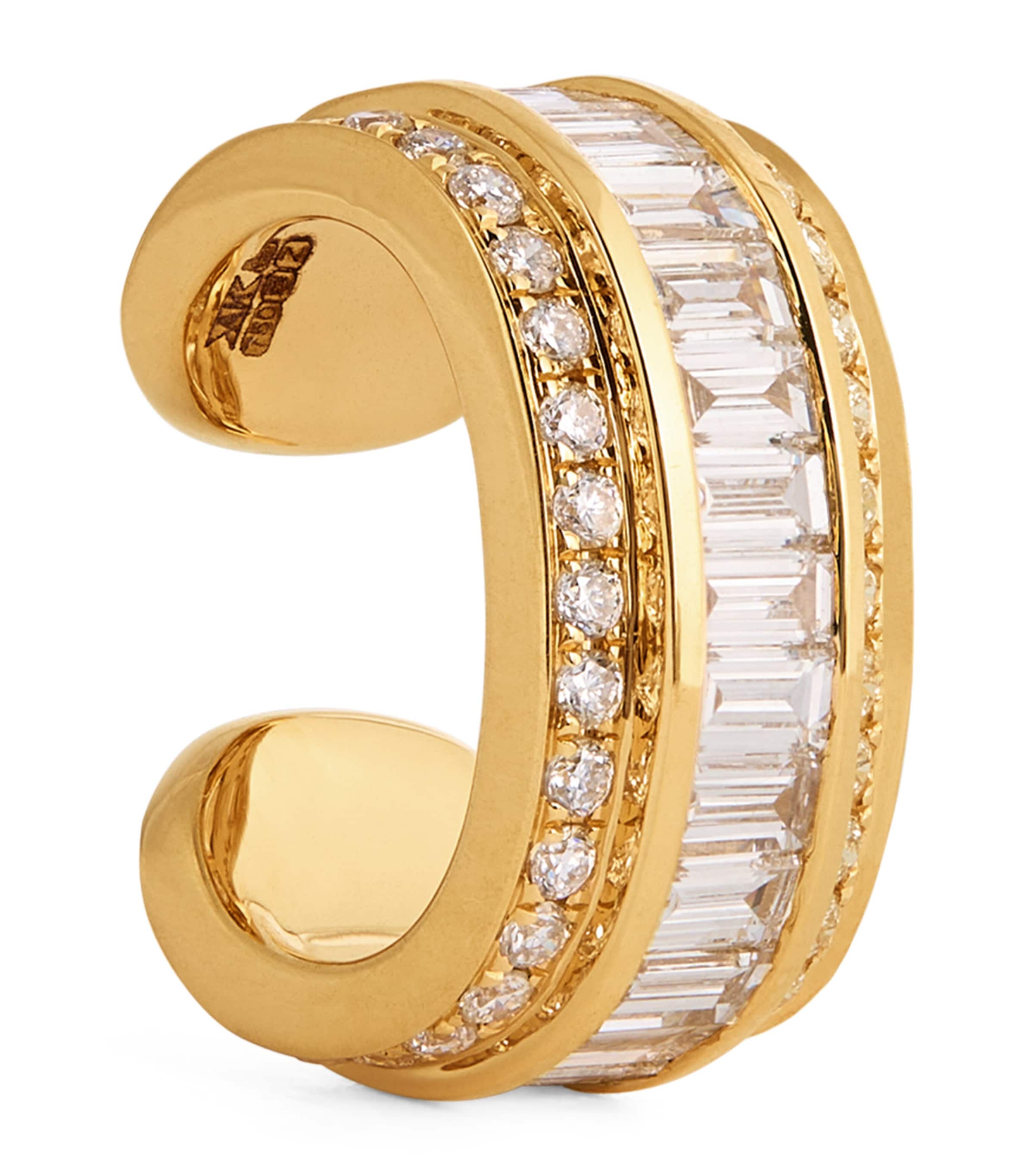 Yellow Gold and Diamond Stacked Ear Cuff