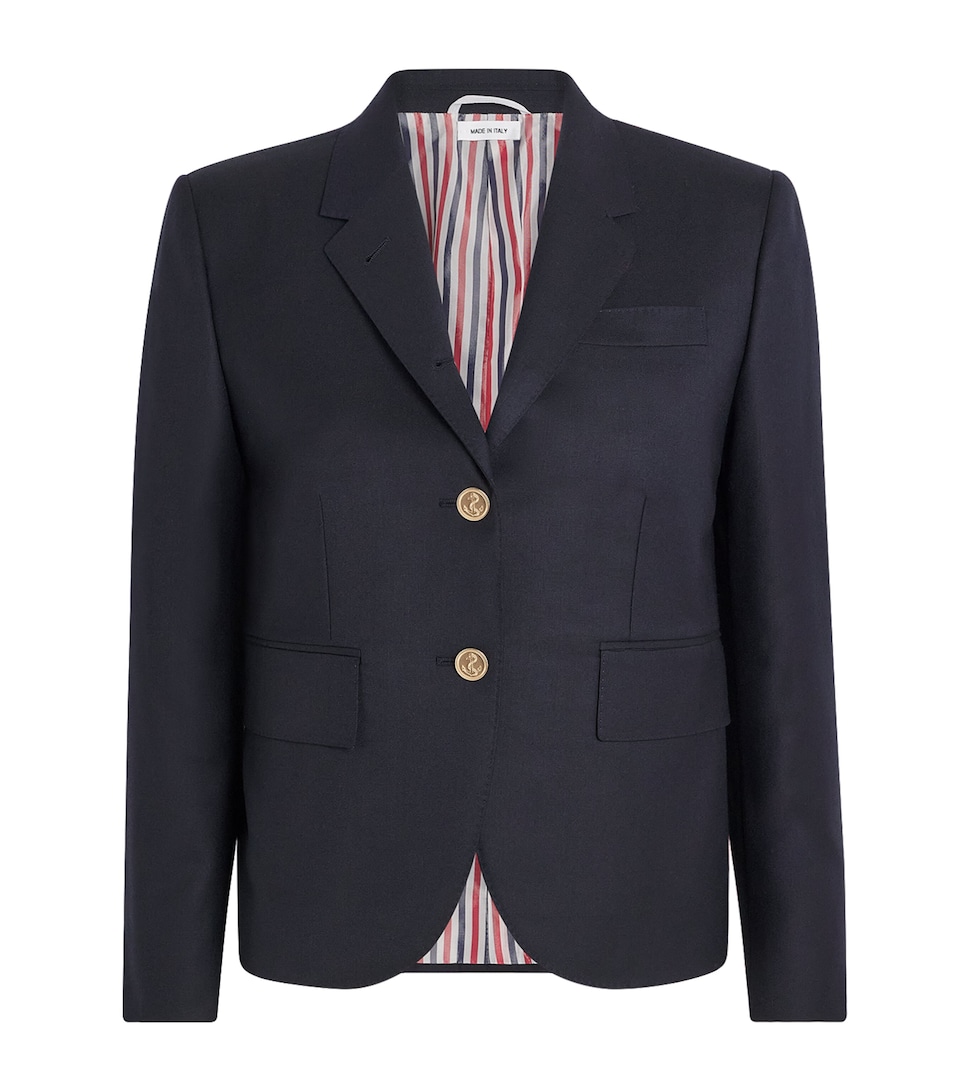 Thom Browne Womens Wool High Armhole Sport Coat Navy