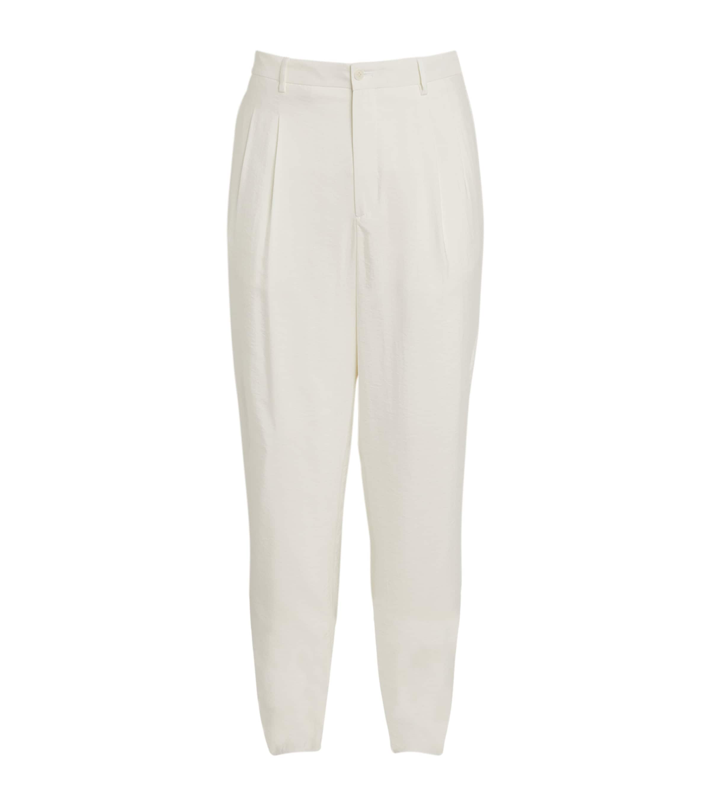 Silk-Blend Tailored Trousers