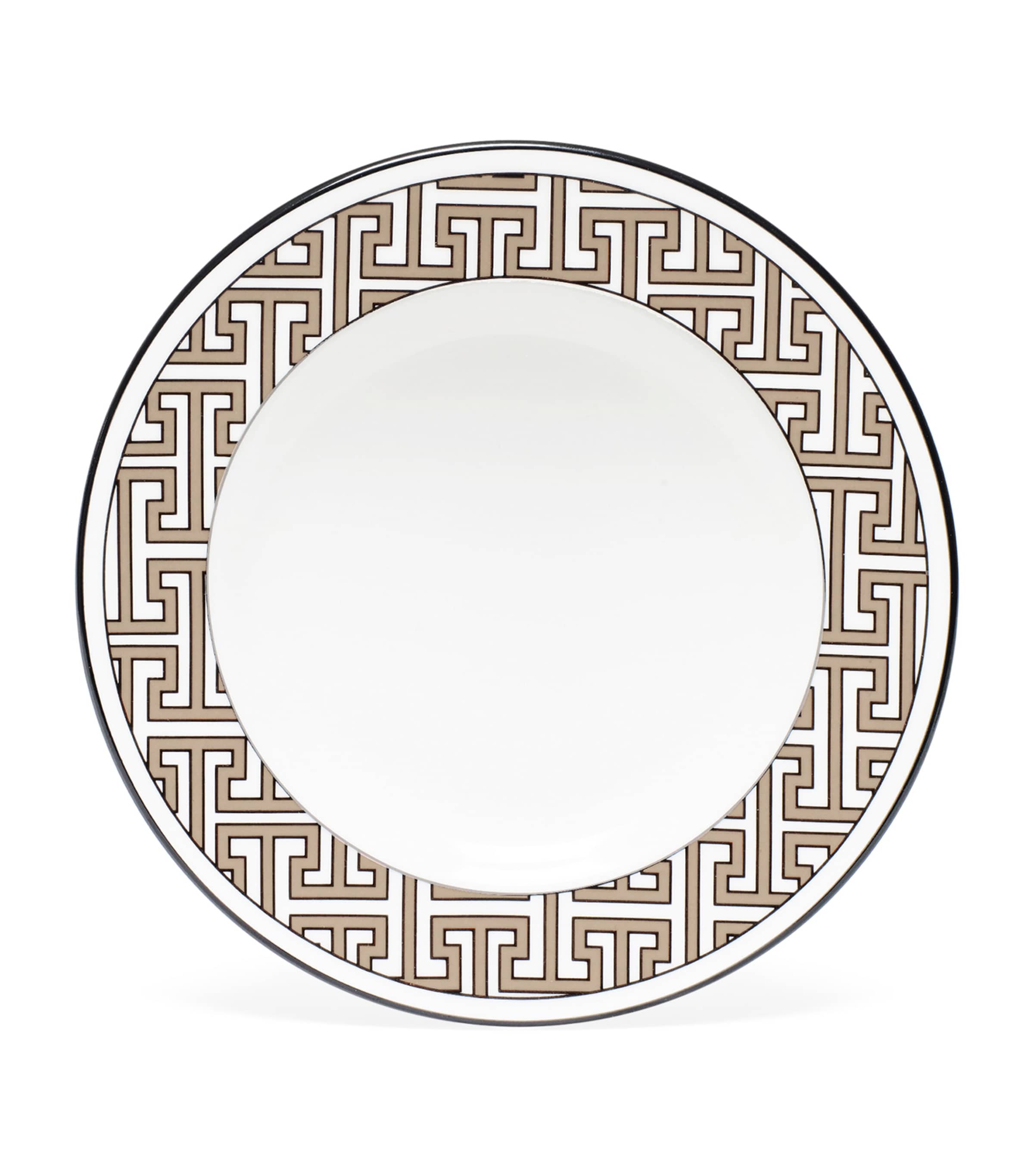 O.W.London Maze Tea Plate (16.5cm) Truffle