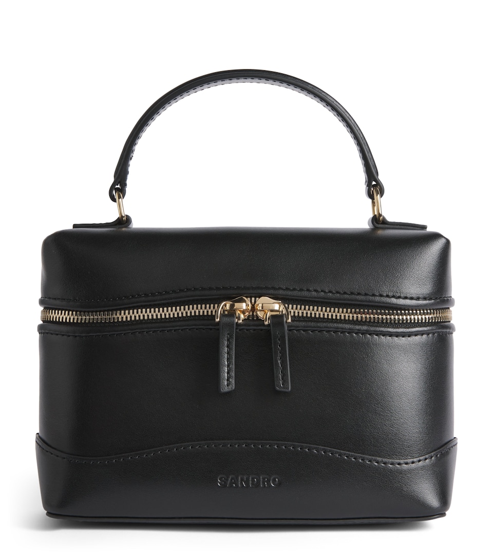 Sandro Paris Leather Tangolino Vanity Bag Black