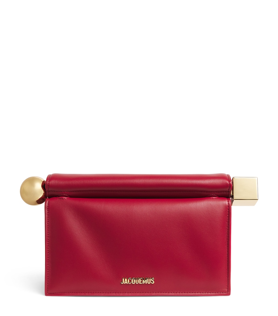 Leather Rond Carré Clutch Bag