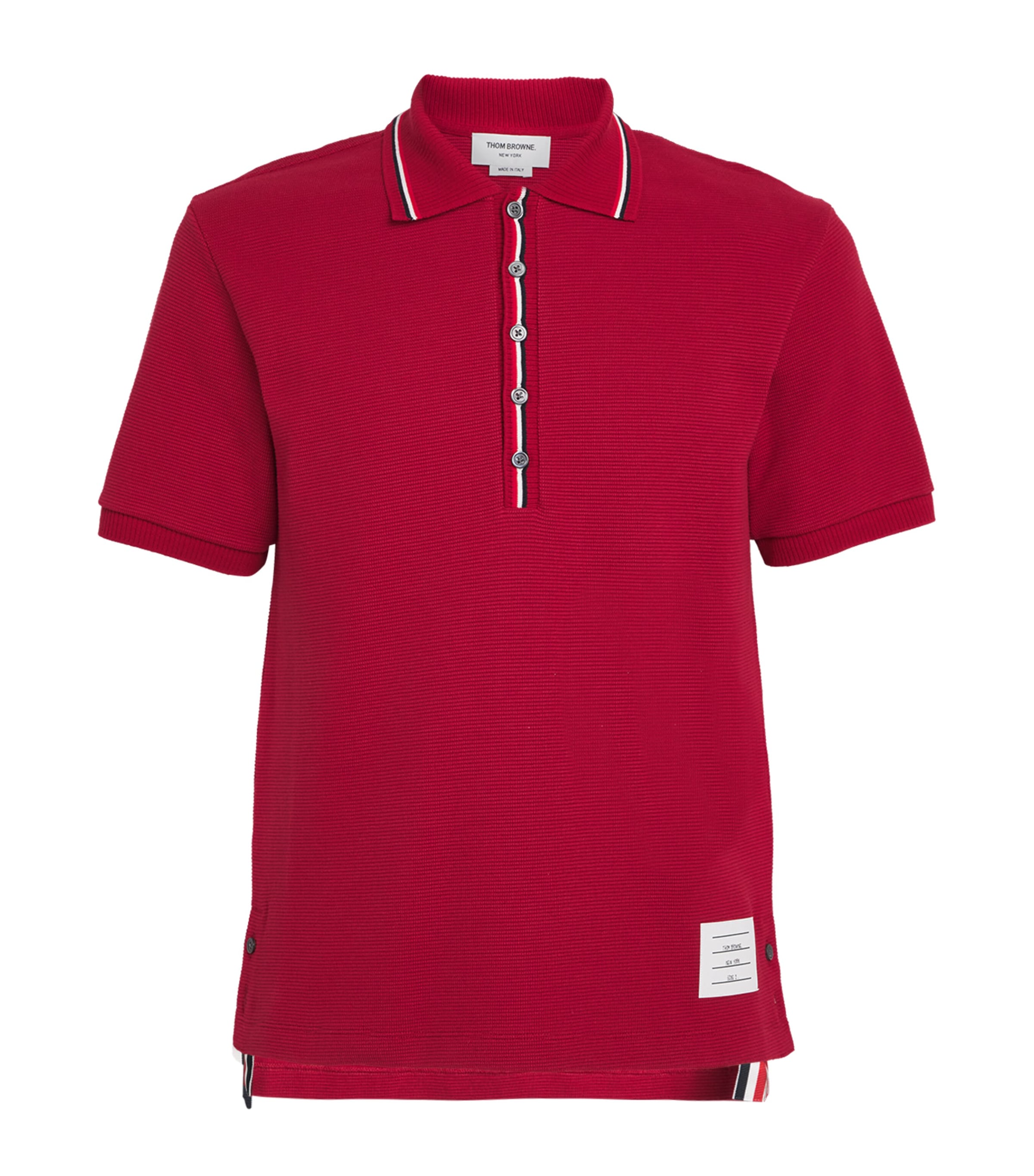Cotton Rib-Cuff Polo Shirt