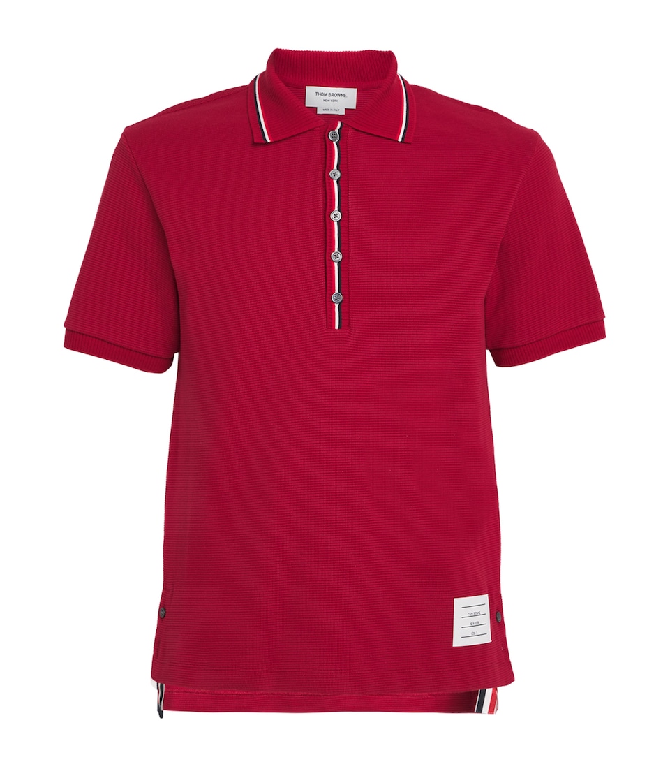 Cotton Rib-Cuff Polo Shirt