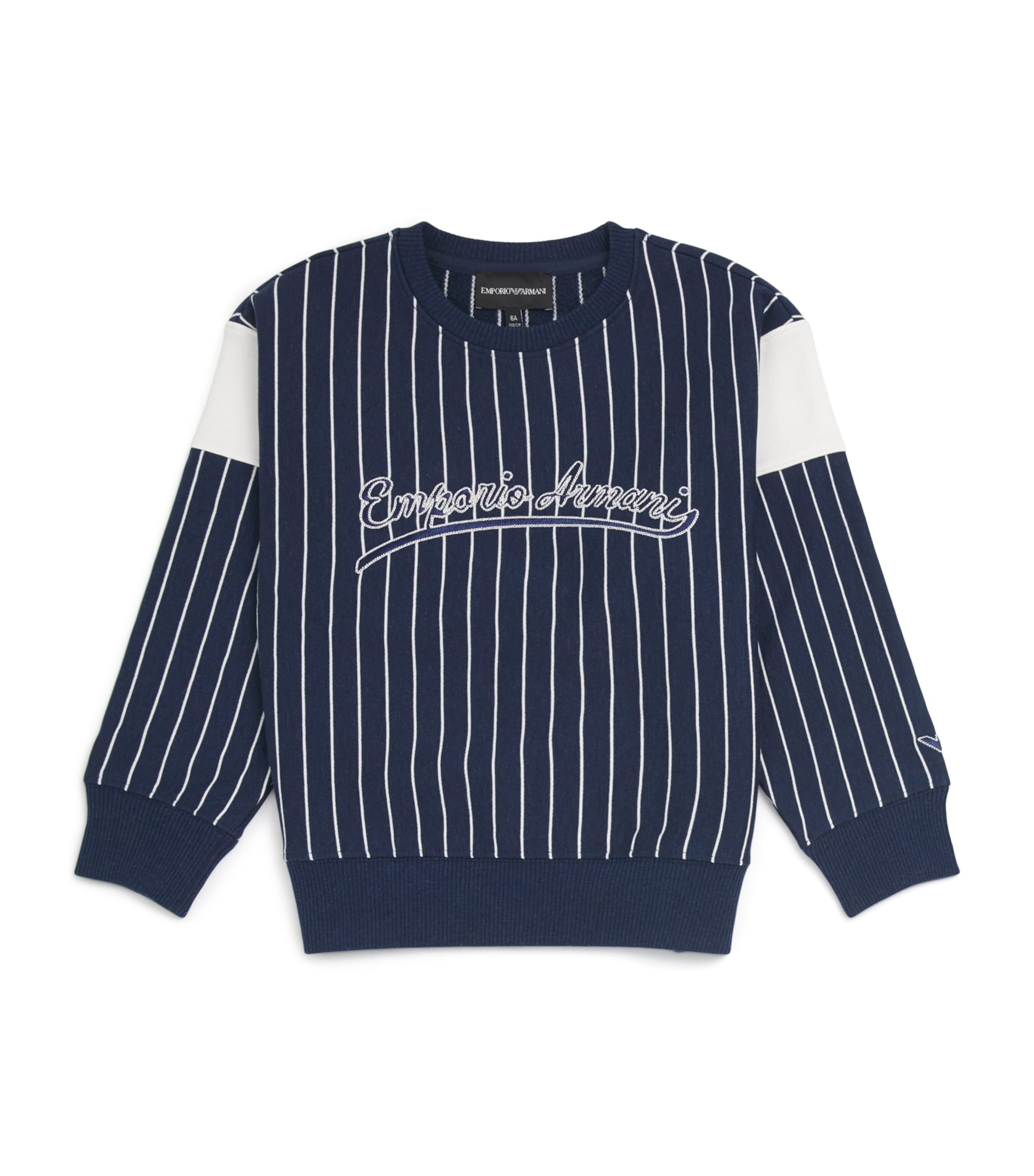 Cotton Pinstripe Logo Sweatshirt (4-16 Years)