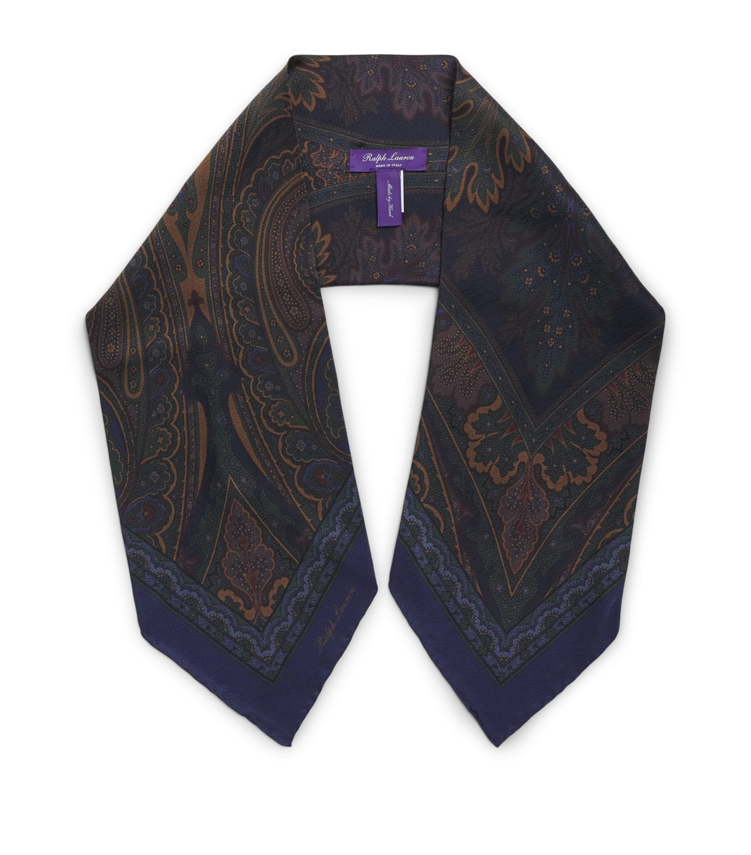 Ralph Lauren Purple Label Silk Paisley Neckerchief Green Multi