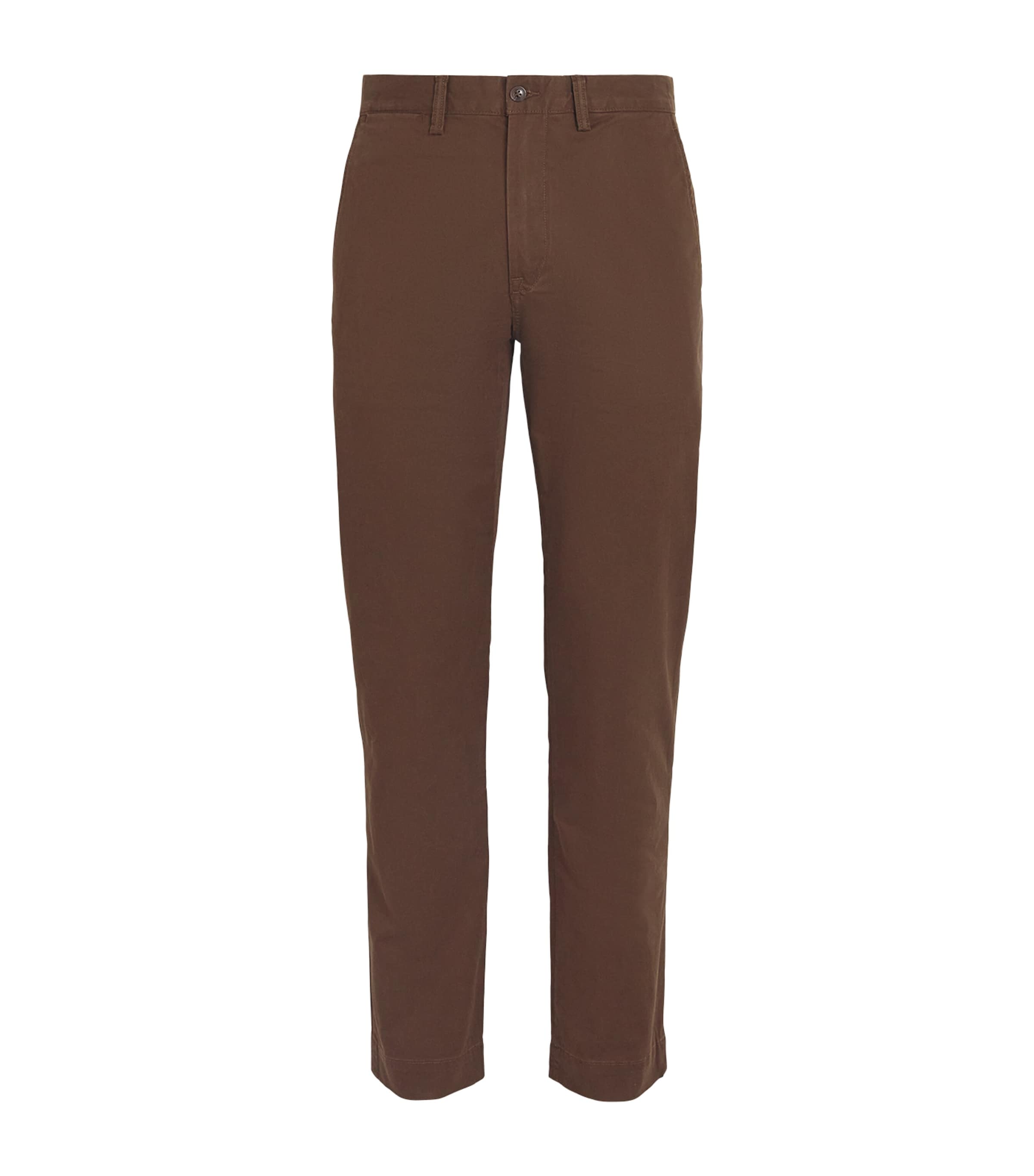 Polo Ralph Lauren Mens Stretch-Cotton Bedford Straight Chinos Dark Brown