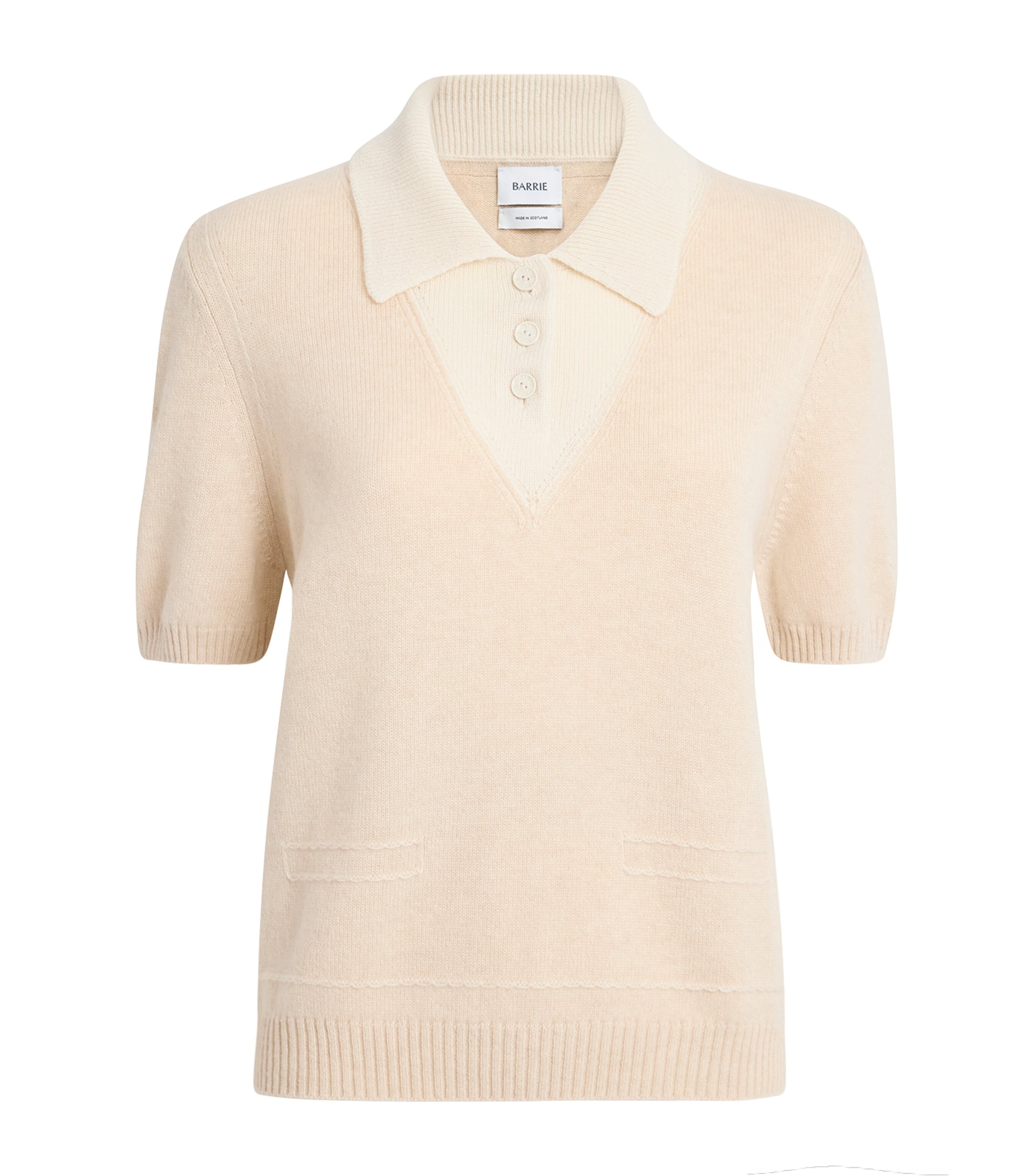 Barrie Womens Cashmere Polo Shirt Canvas/niveous