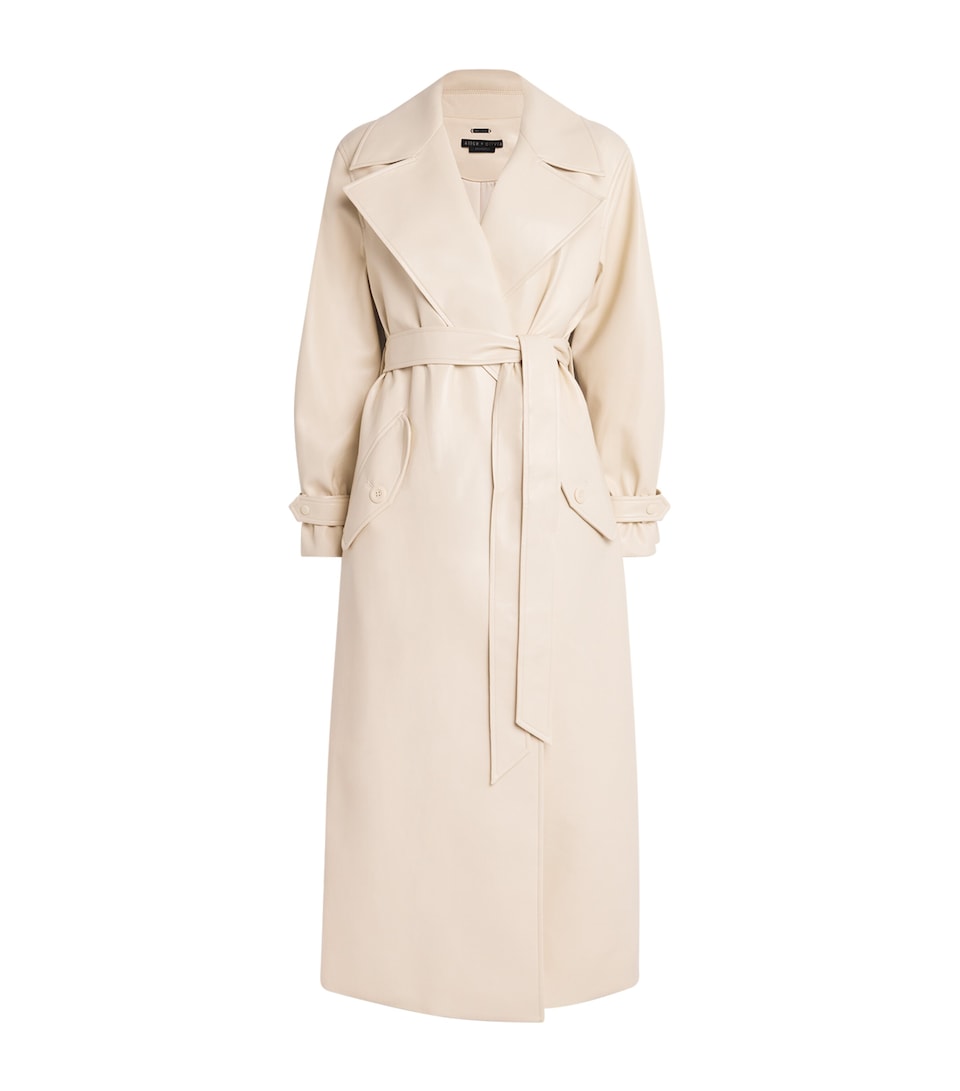 Faux Leather Sullivan Trench Coat