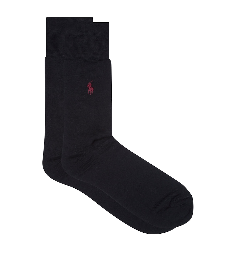 Polo Ralph Lauren Mens Cotton Socks (Pack Of 2) Black