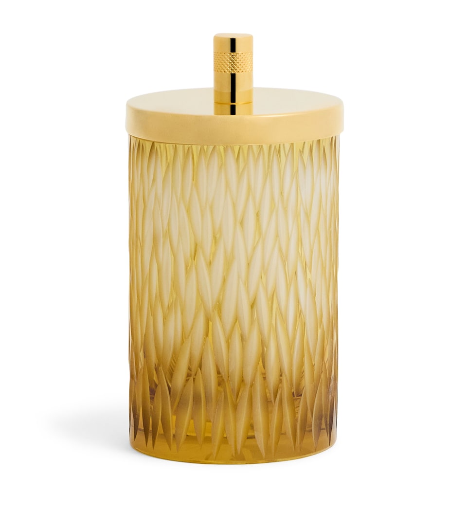 Crystal Amber Cotton Wool Jar