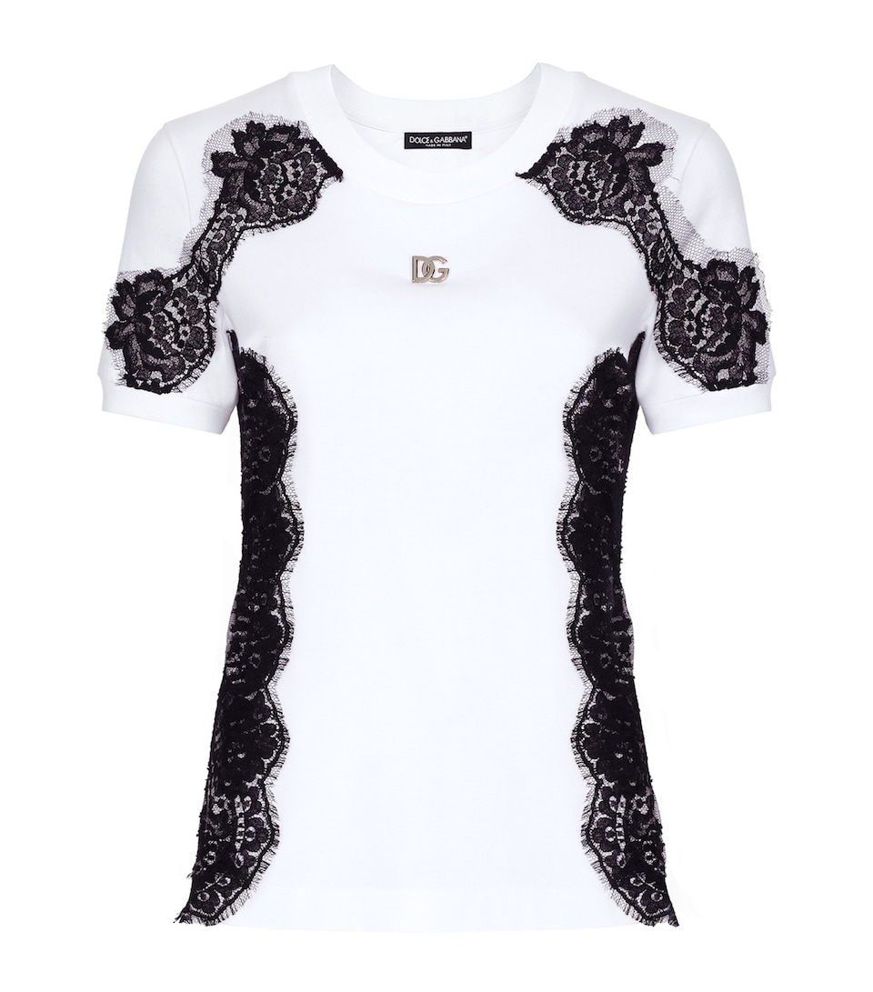 Lace-Trim Logo T-Shirt