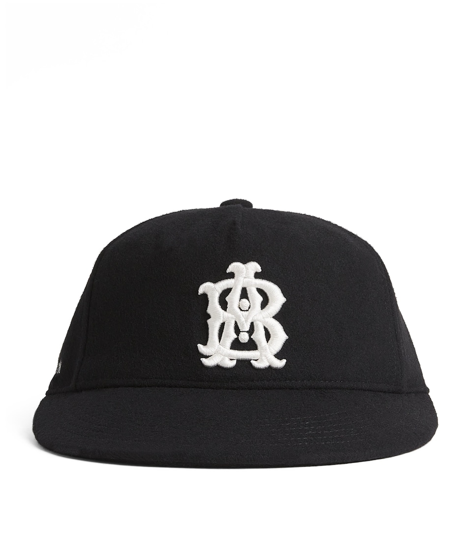 Wool-Blend Monogram Cap
