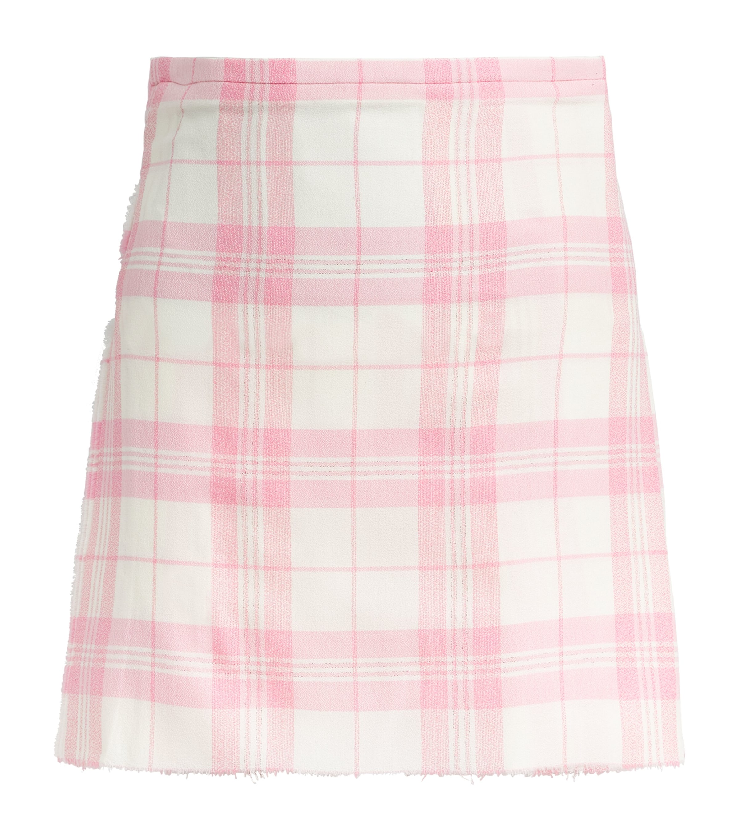 Vivienne Westwood Womens Check Pleated Mini Skirt Ivory/pink