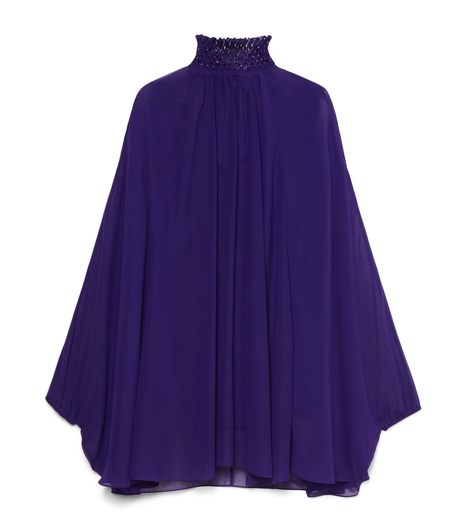 Marina Rinaldi Womens High Neck Embellished Tunic Purple
