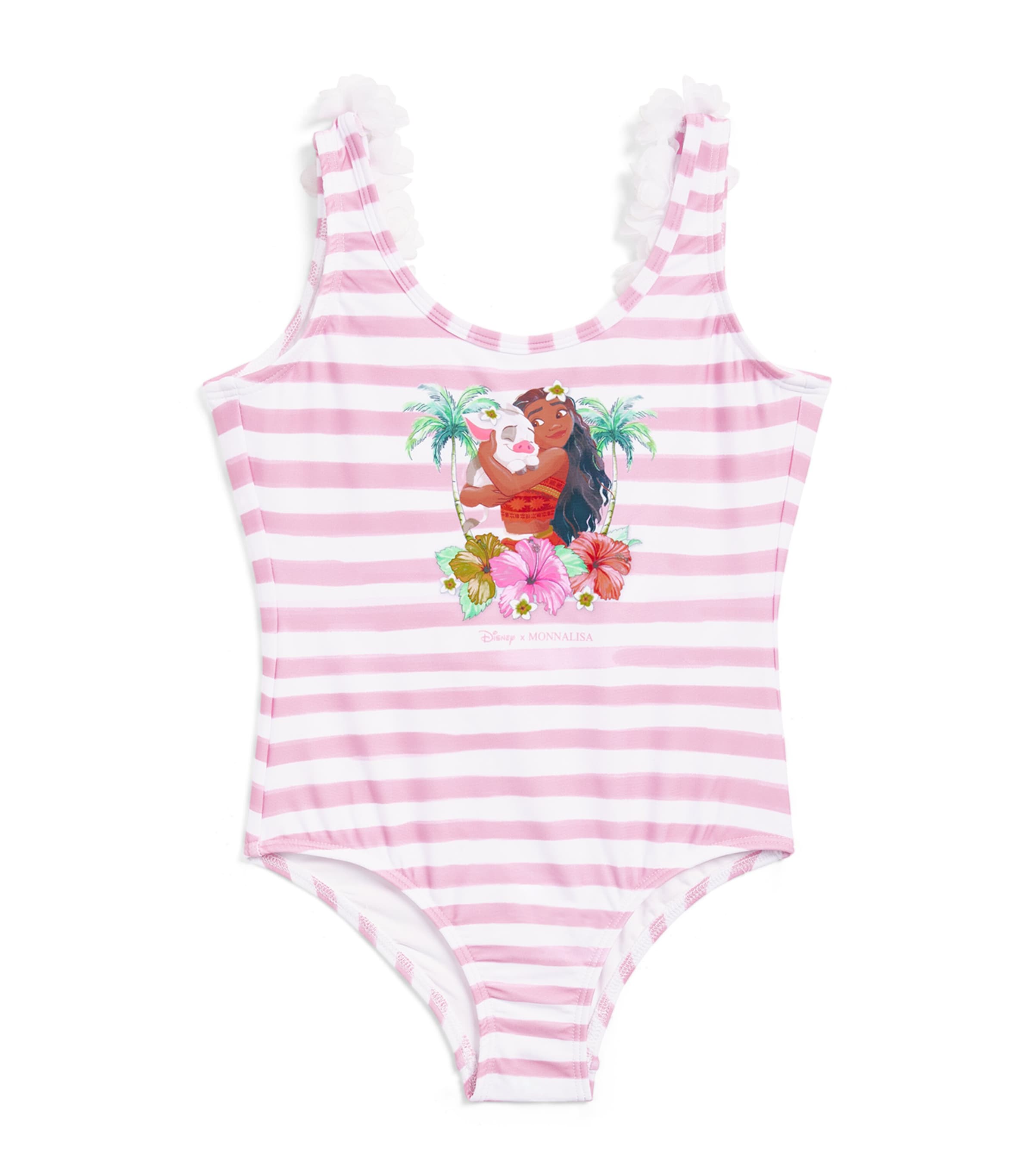 Monnalisa x Disney Moana Swimsuit (2-12 Years) Bianco+fuxia