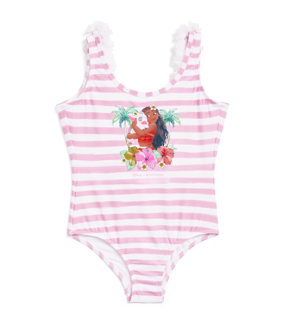 Monnalisa x Disney Moana Swimsuit (2-12 Years) Bianco+fuxia