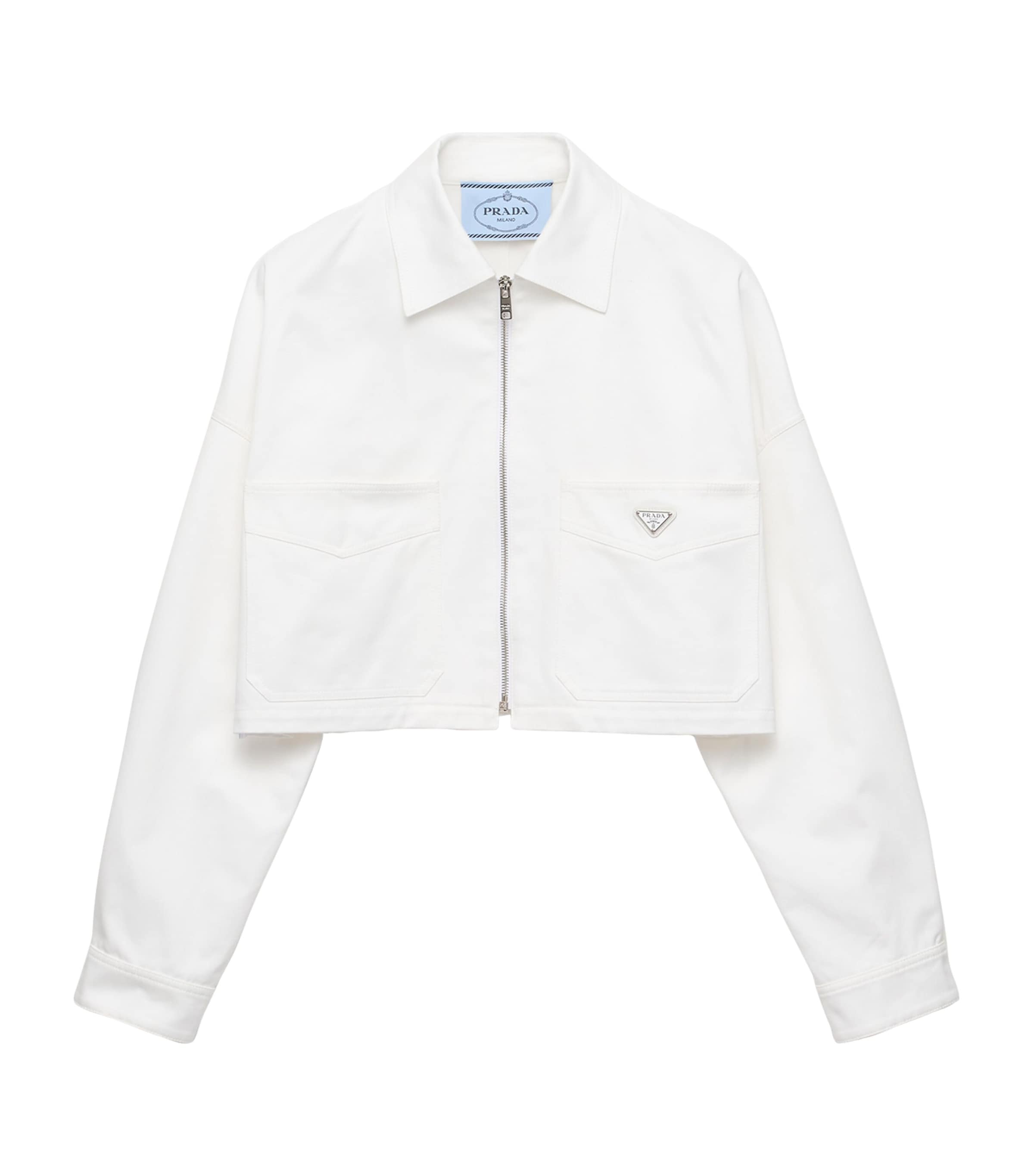 Prada Womens Cotton Blouson Jacket White