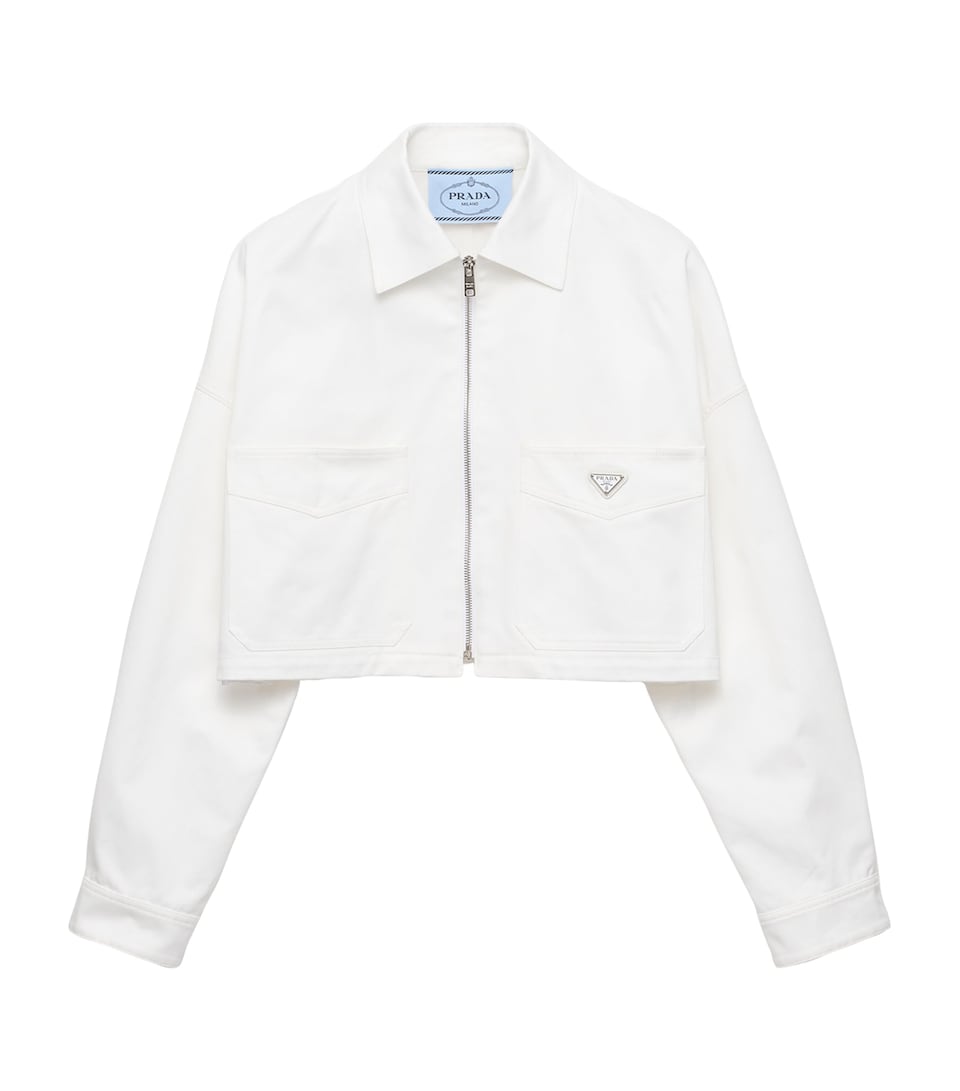 Prada Womens Cotton Blouson Jacket White