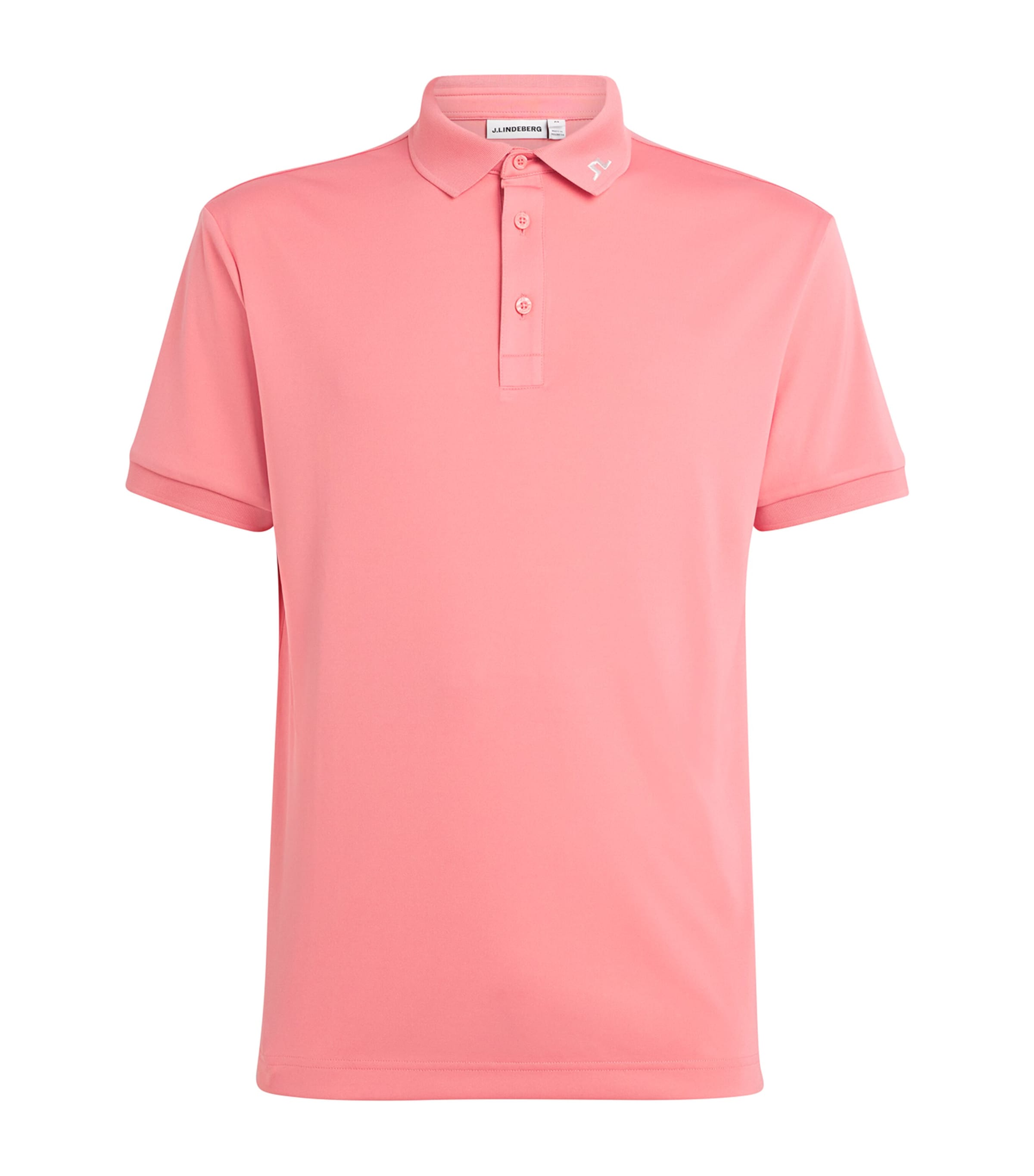 J Lindeberg Mens Technical KV Polo Shirt Flamingo Plume