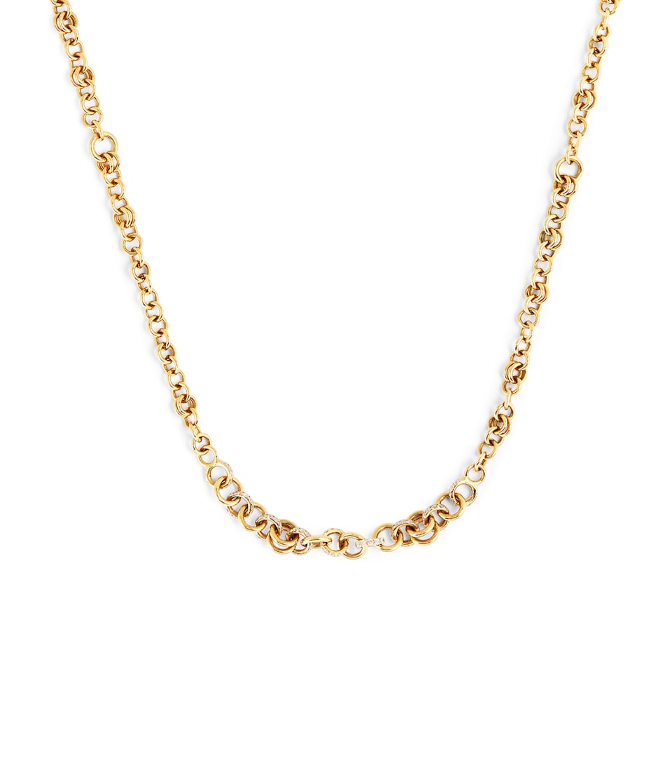 Gold and Diamond Gravity Chain Necklace