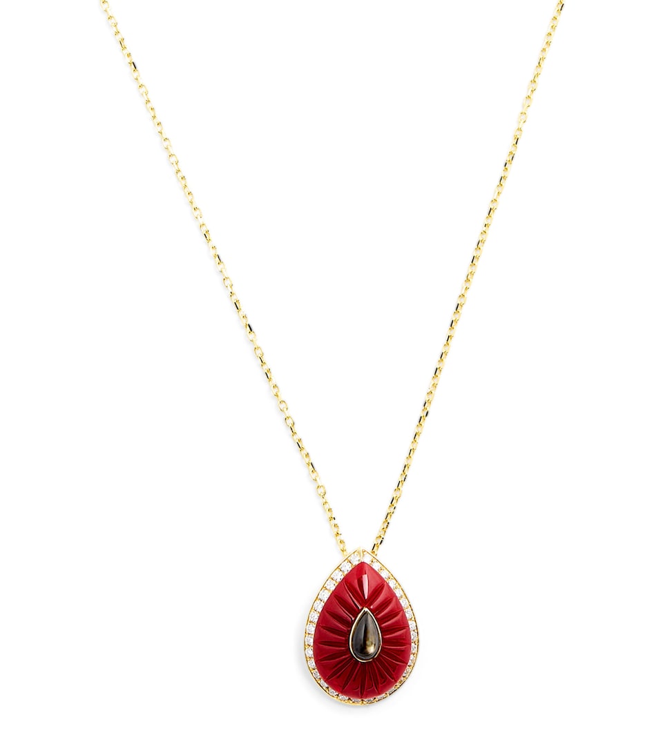 Yellow Gold, Diamond and Agate Bond Street Necklace