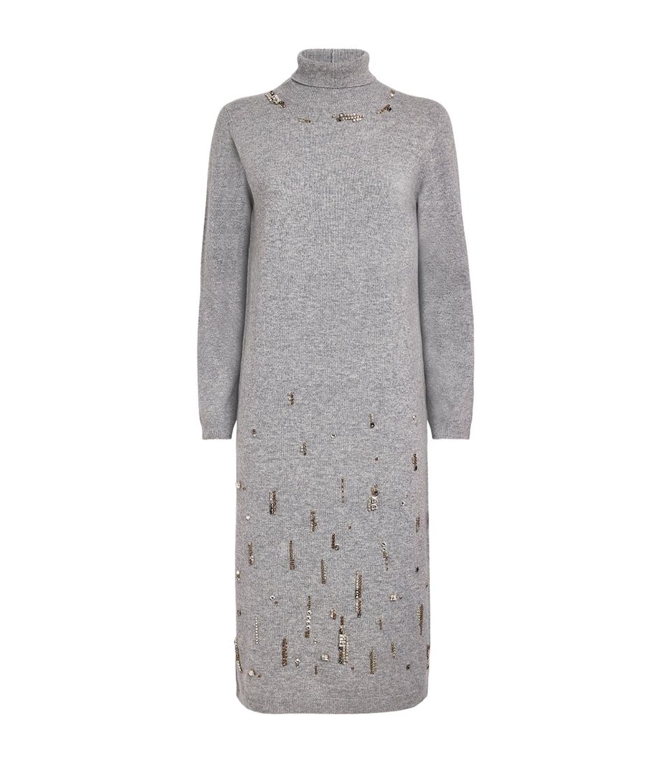 Embellished Rollneck Midi Dress