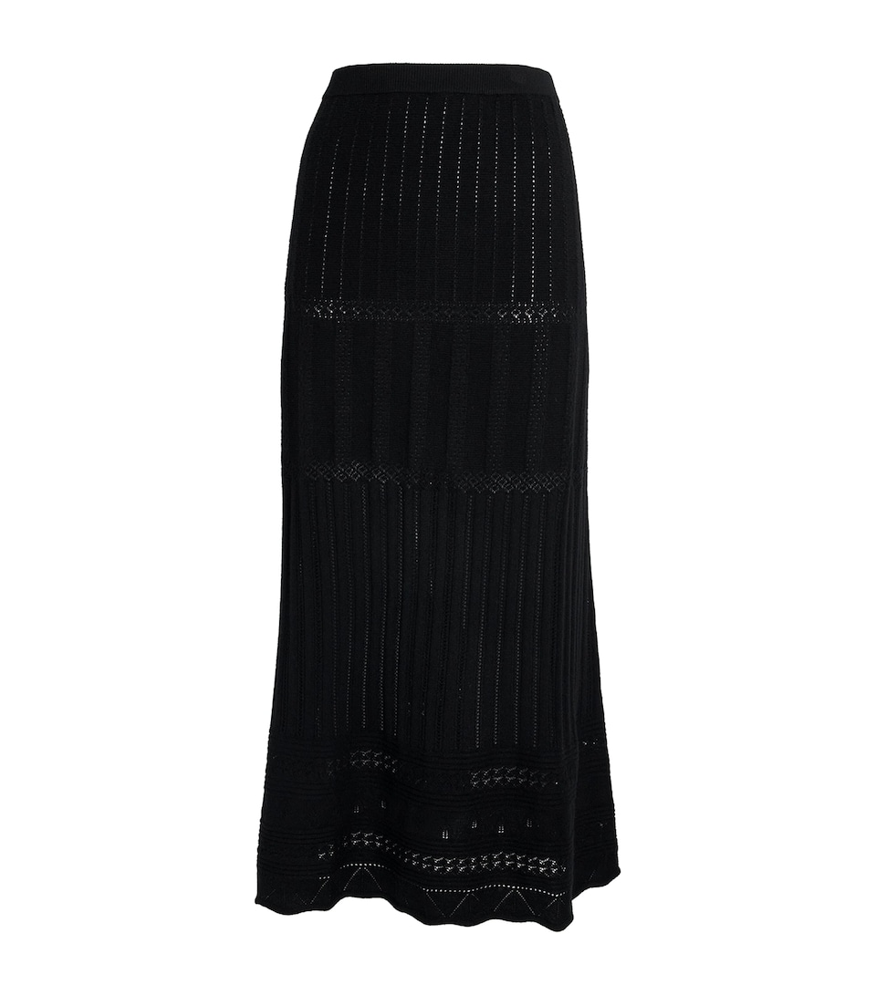 Wool-Cashmere Rythmée Maxi Skirt