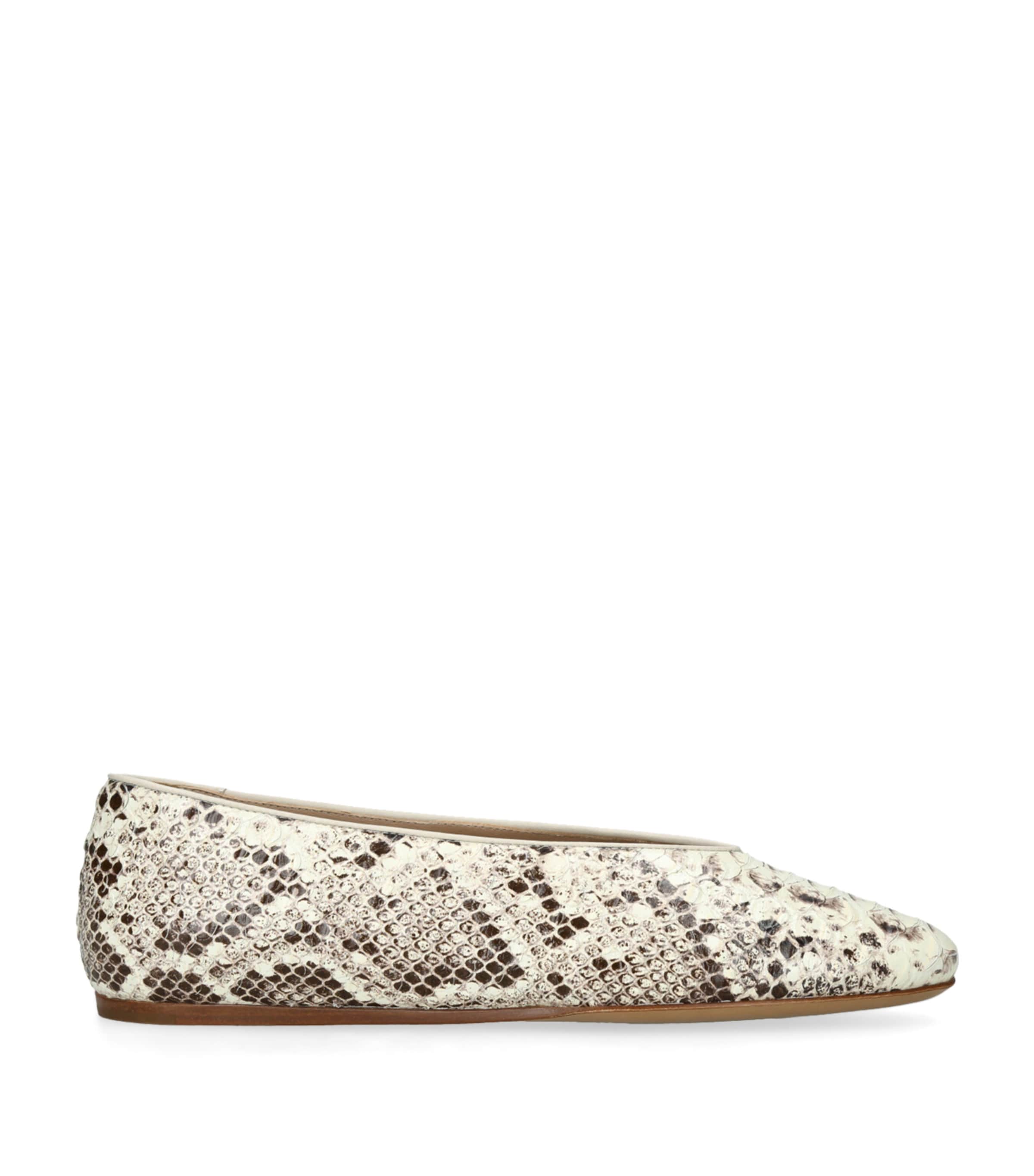 Snakeskin-Effect Regency Ballet Flats