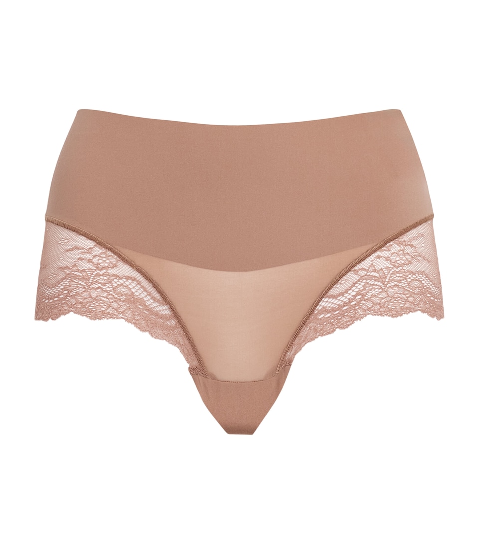 SPANX Womens Lace SPANXsupersmooth Undie-tectable Hi Hipster Briefs Cinnamon
