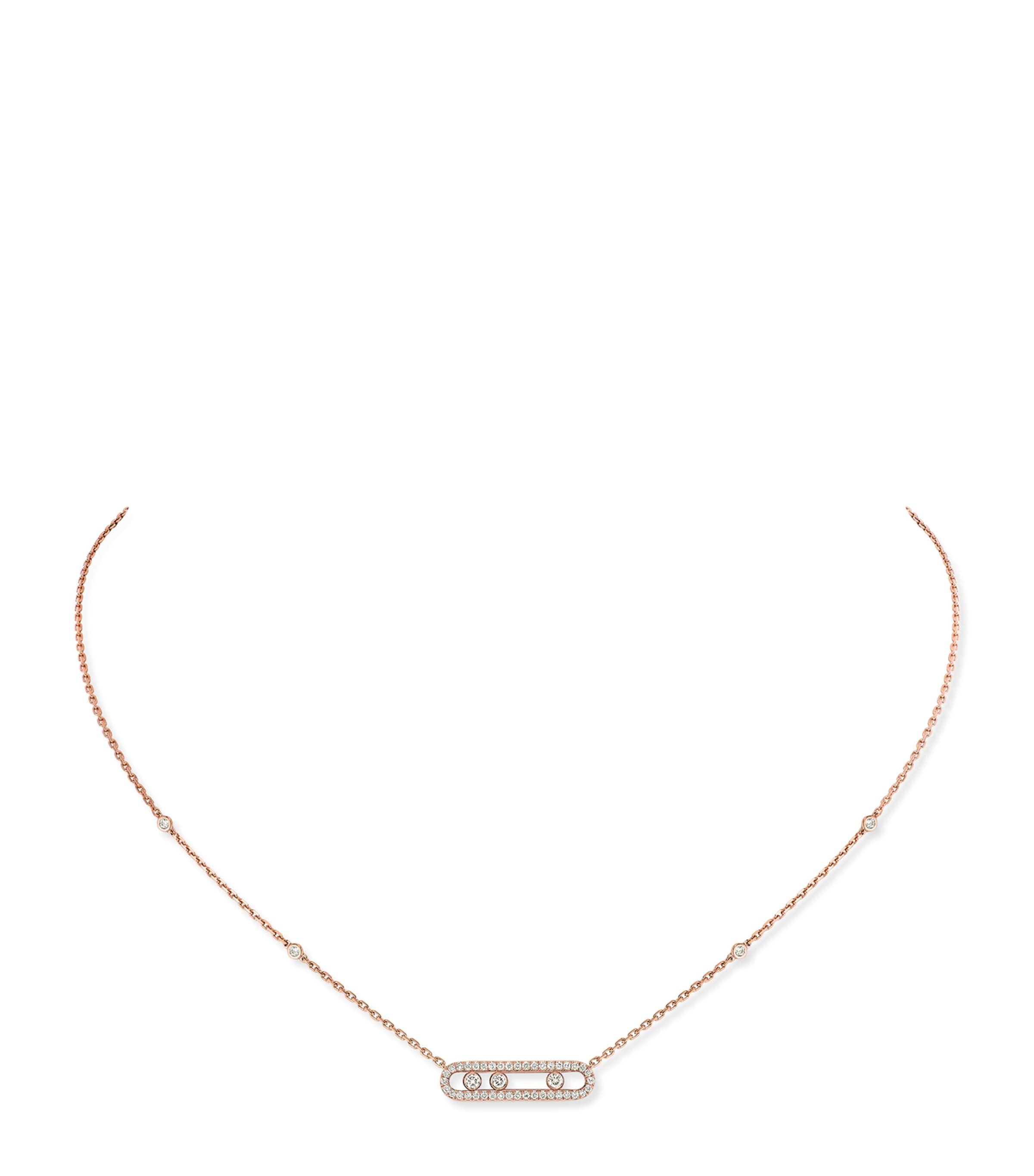 Rose Gold and Diamond Baby Move Classique Pavé Necklace