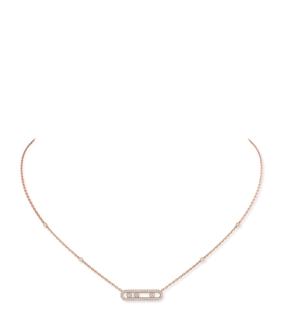 Rose Gold and Diamond Baby Move Classique Pavé Necklace