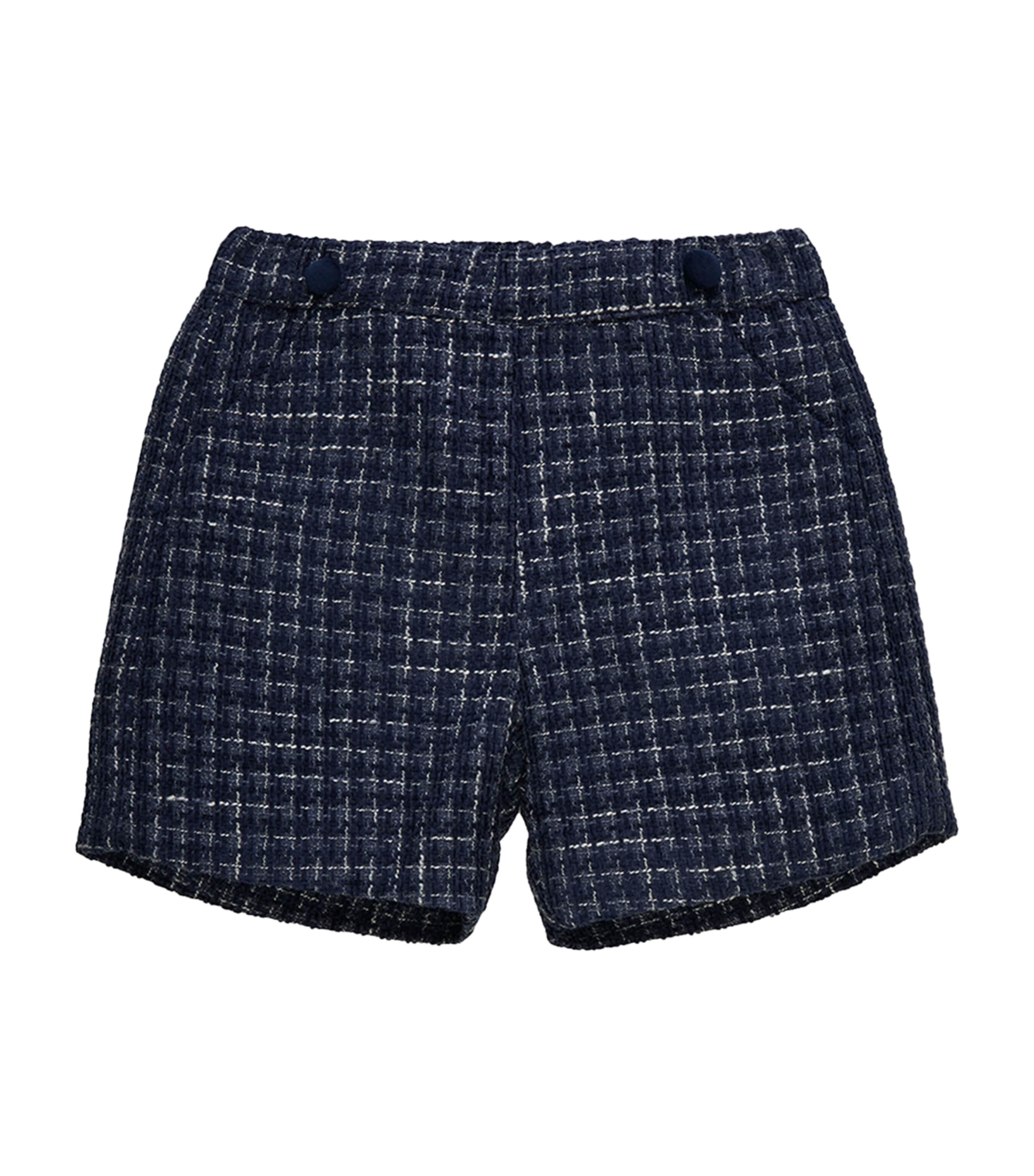 Trotters Tweed Sparkle Shorts (6-11 Years) Navy