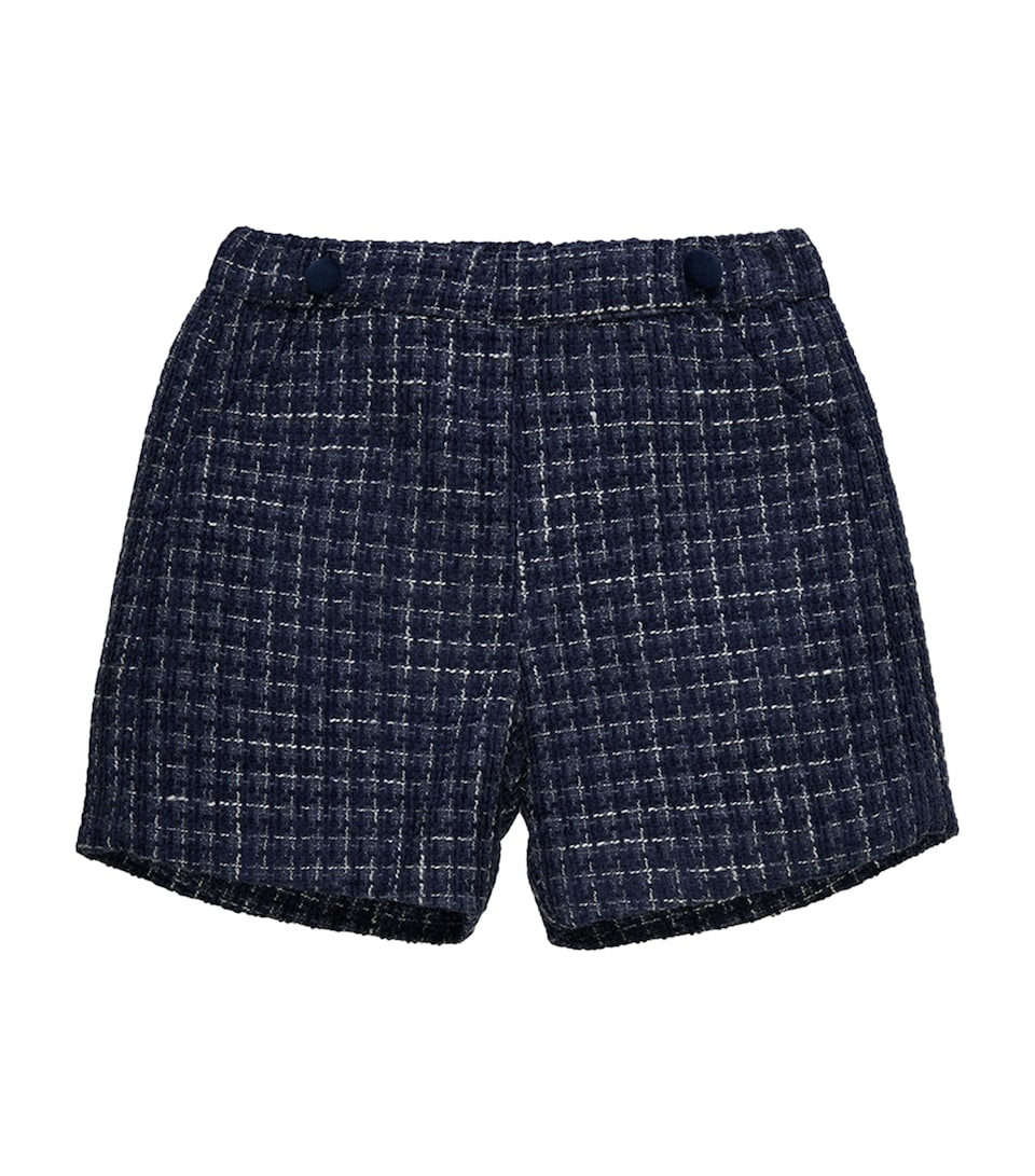 Trotters Tweed Sparkle Shorts (6-11 Years) Navy