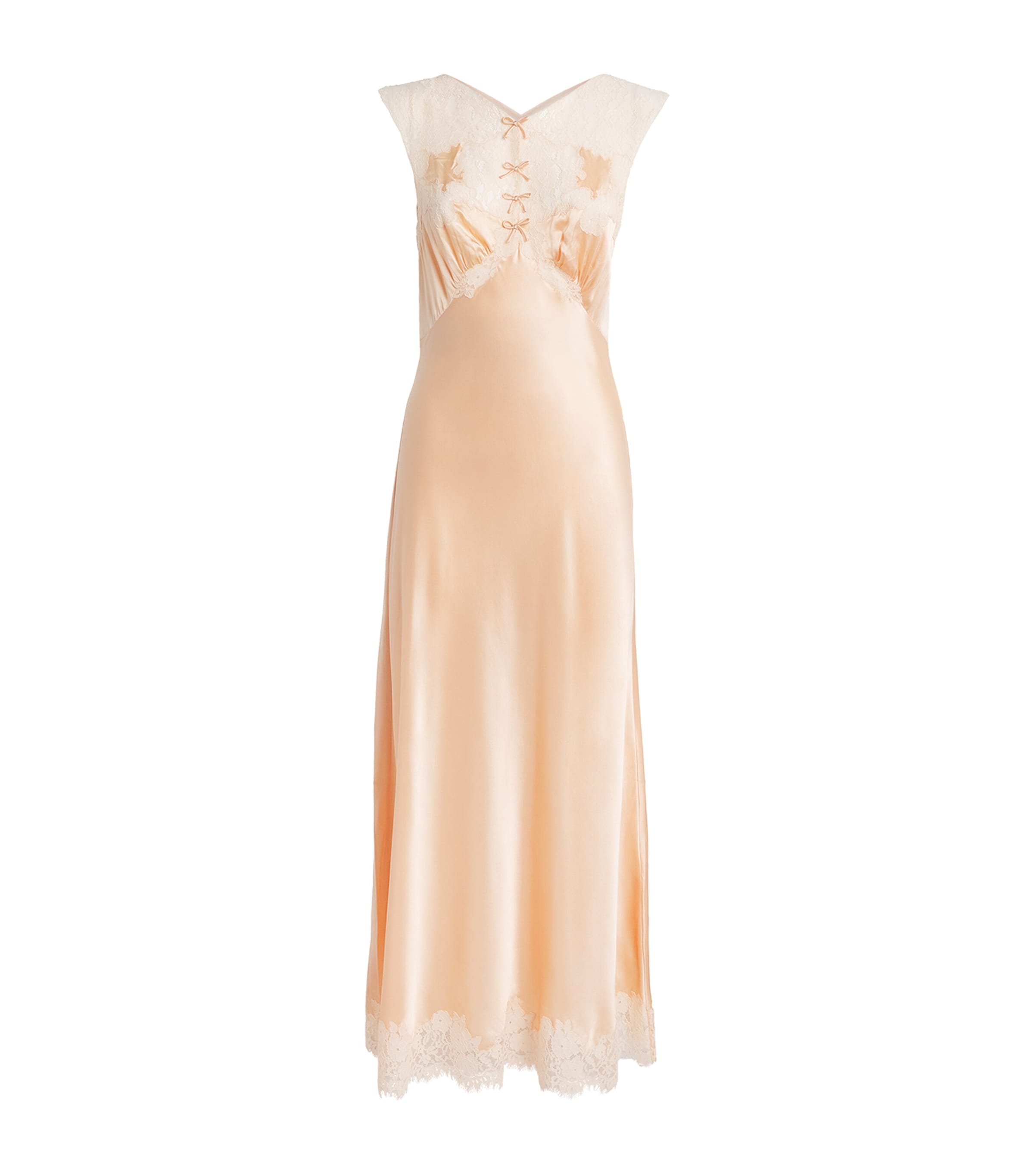DÔEN Womens Silk Marcelle Midi Dress Peach Sorbet