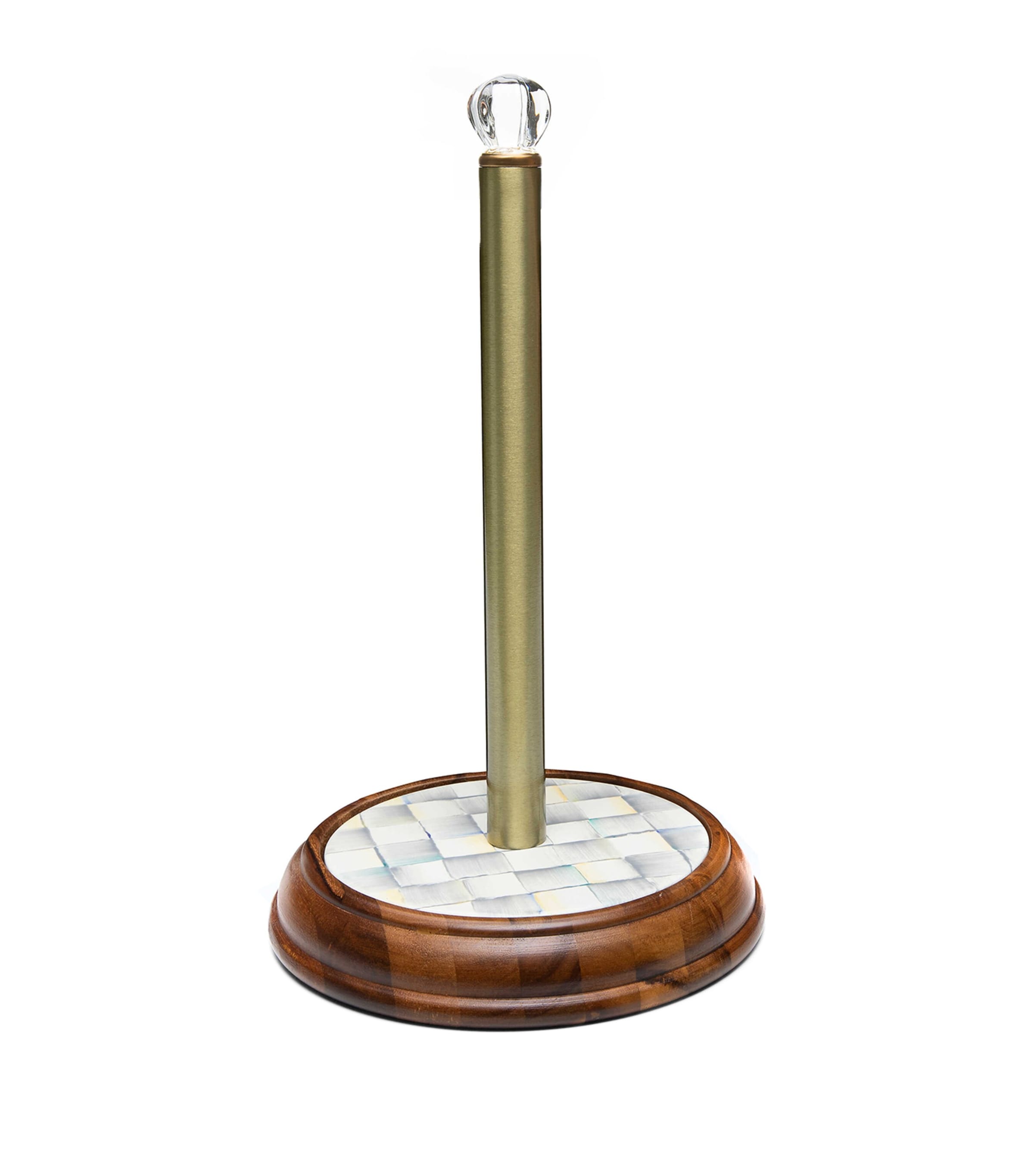 MacKenzie-Childs Sterling Check Paper Towel Holder Grey