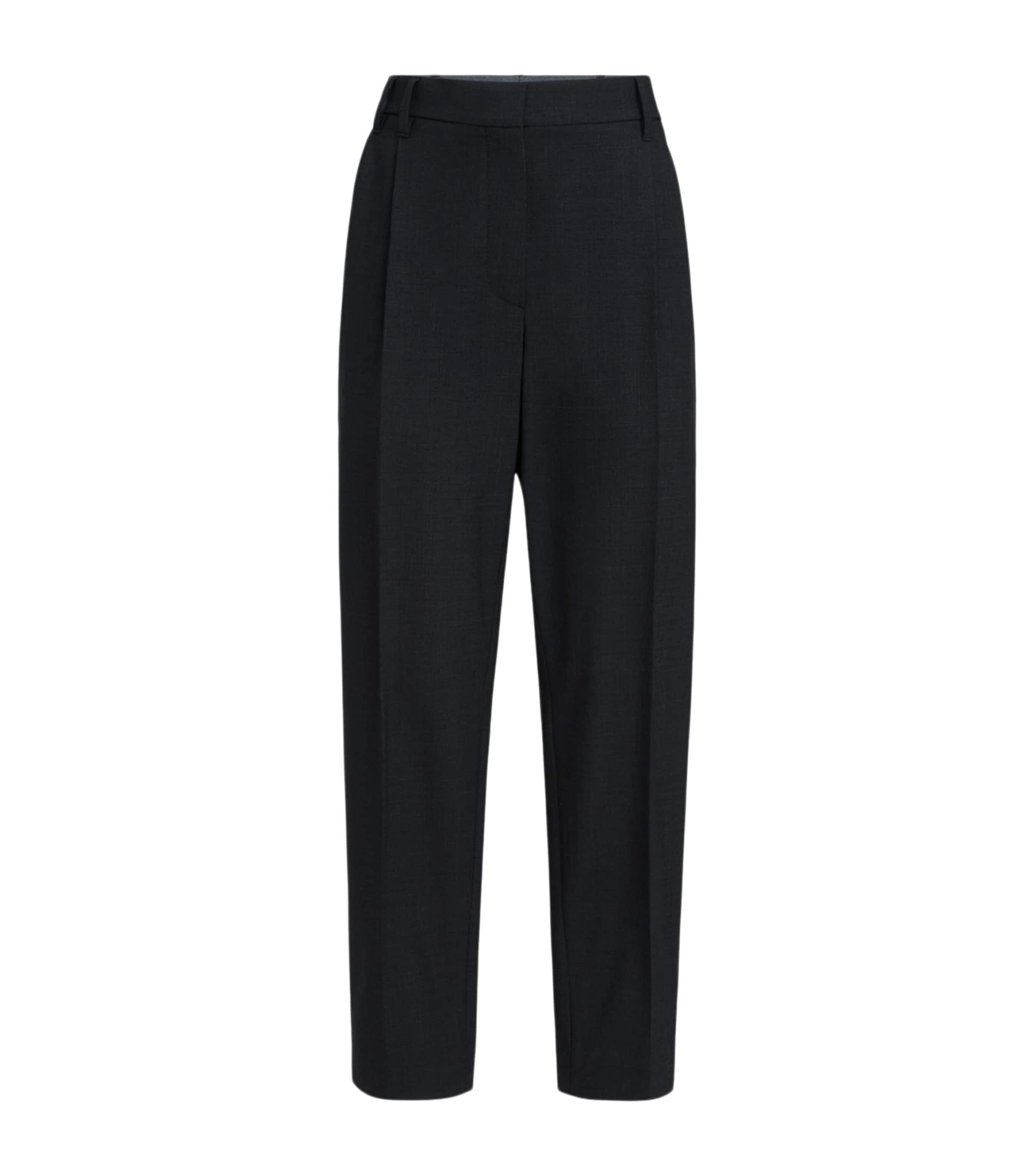 Brunello Cucinelli Womens Virgin Wool-Blend Slouchy Trousers