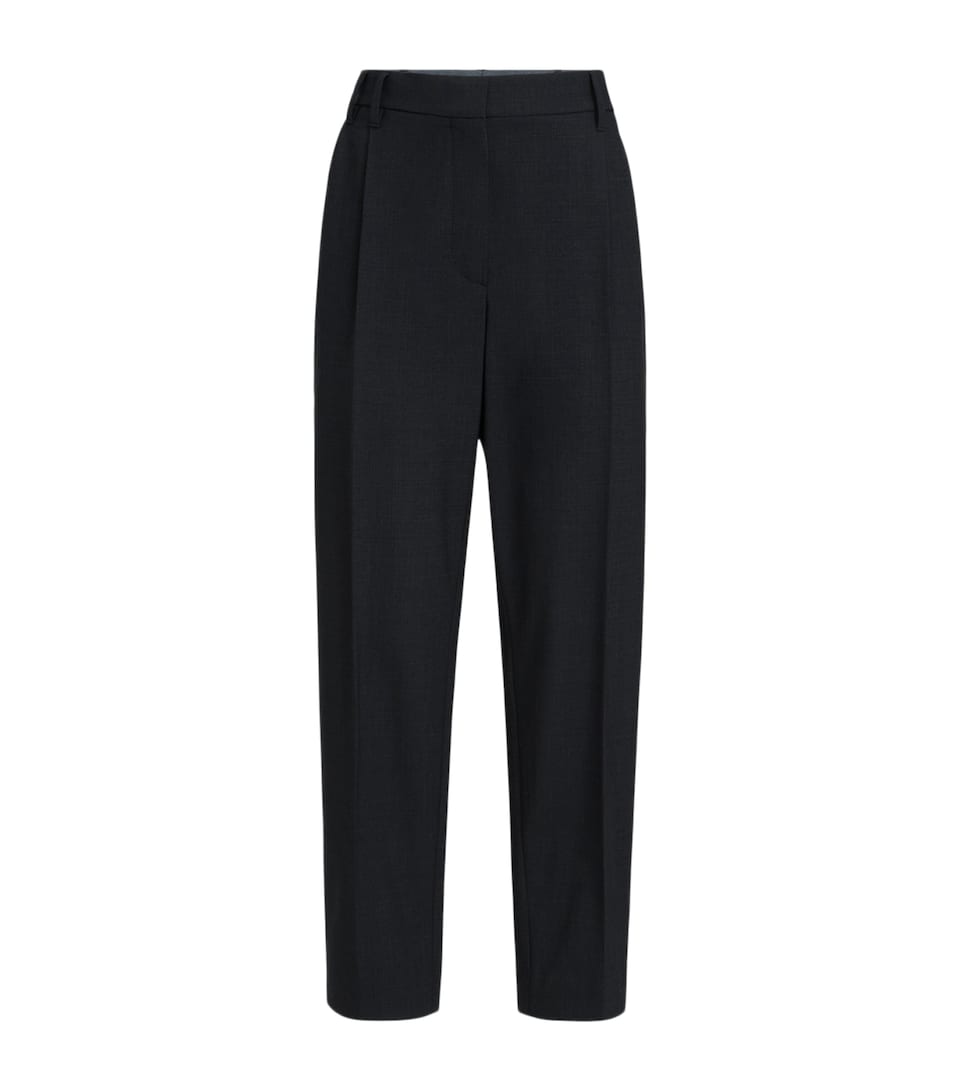 Brunello Cucinelli Womens Virgin Wool-Blend Slouchy Trousers