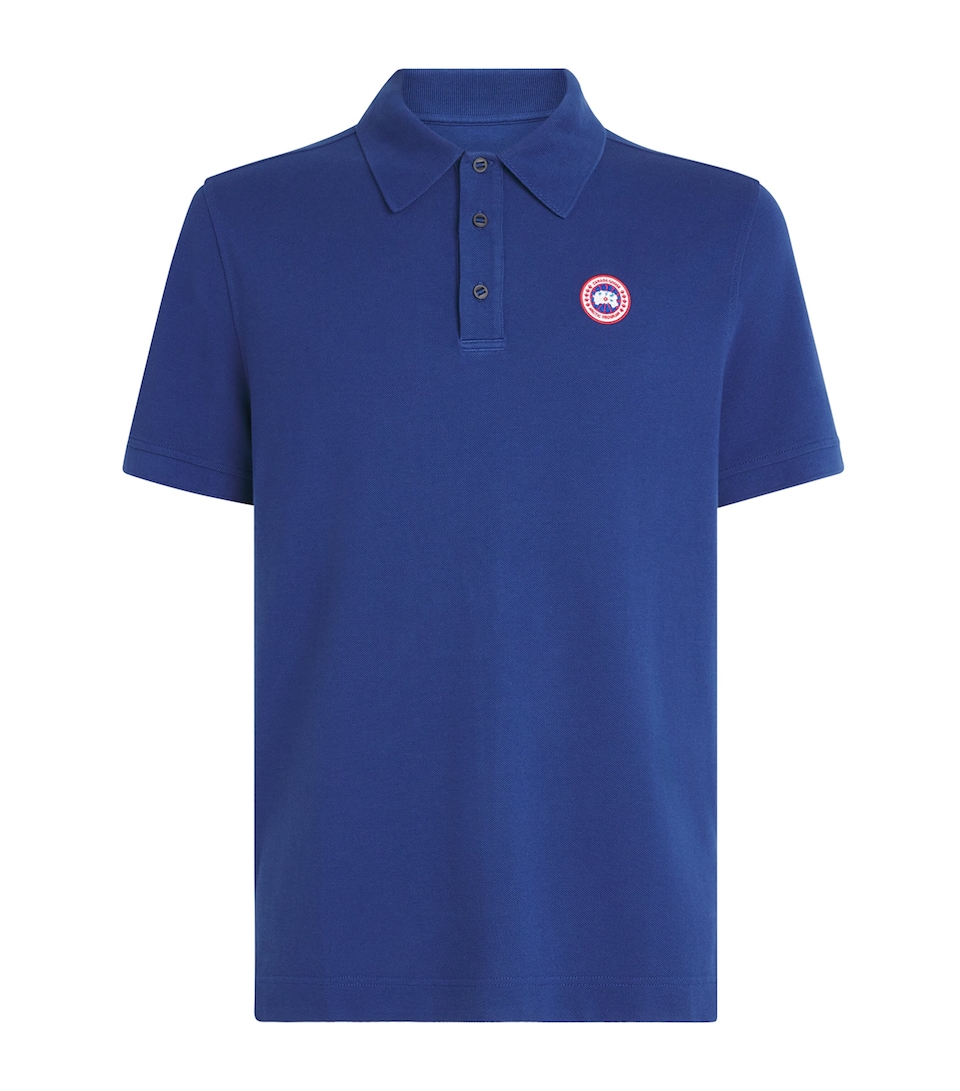 Canada Goose Mens Cotton Logo Beckley Polo Shirt Oxford Navy