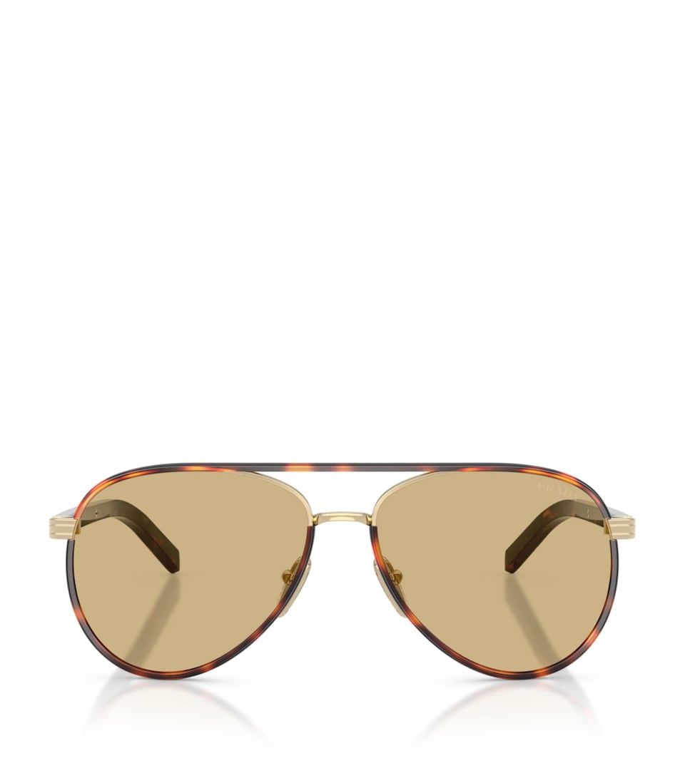Prada B57S Pilot Sunglasses Gold