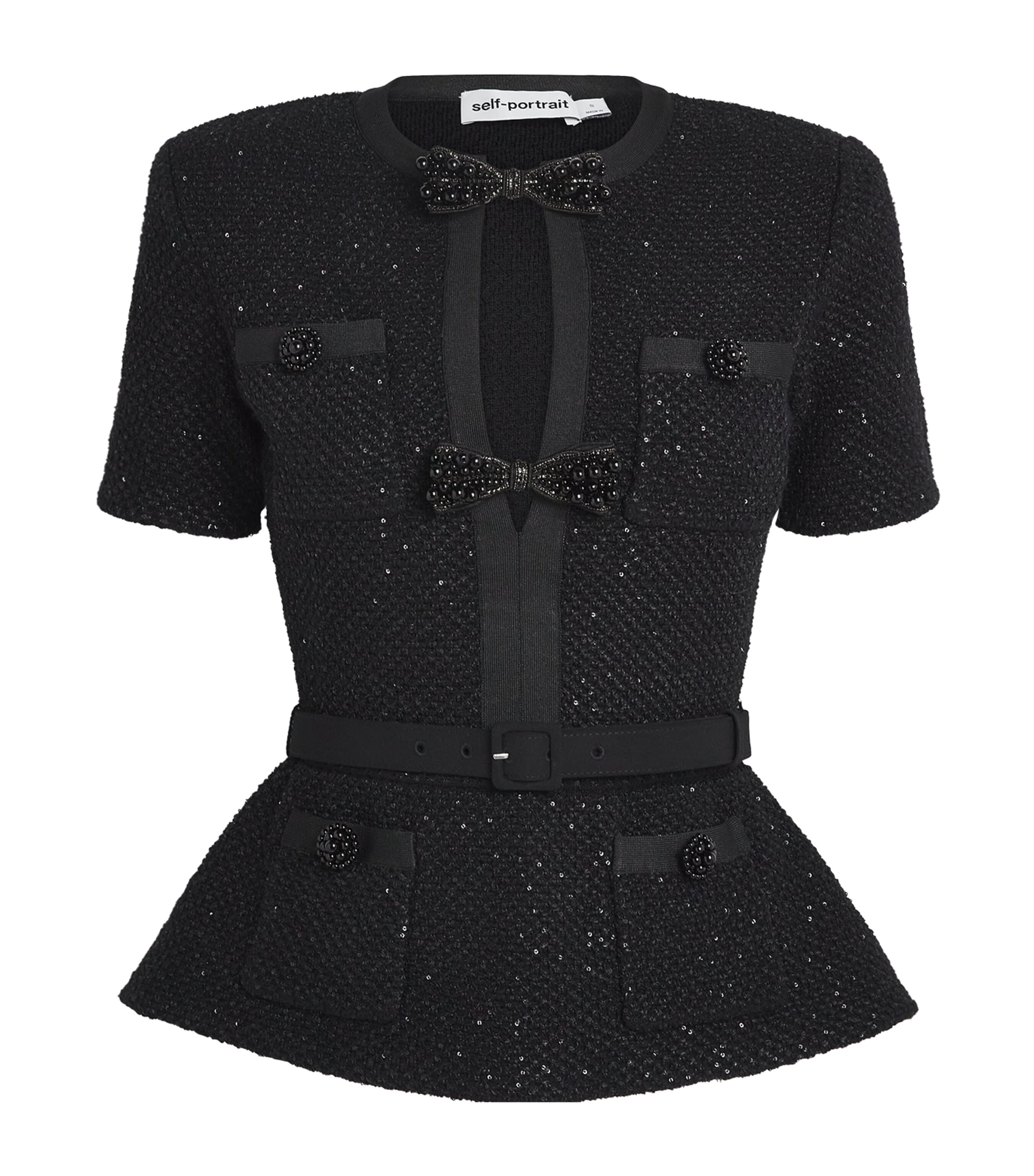 Sequinned Bow-Detail Top