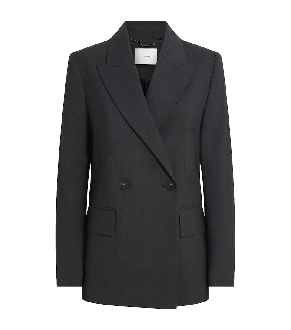 Joseph Womens Stretch-Wool Dana Blazer Graphite